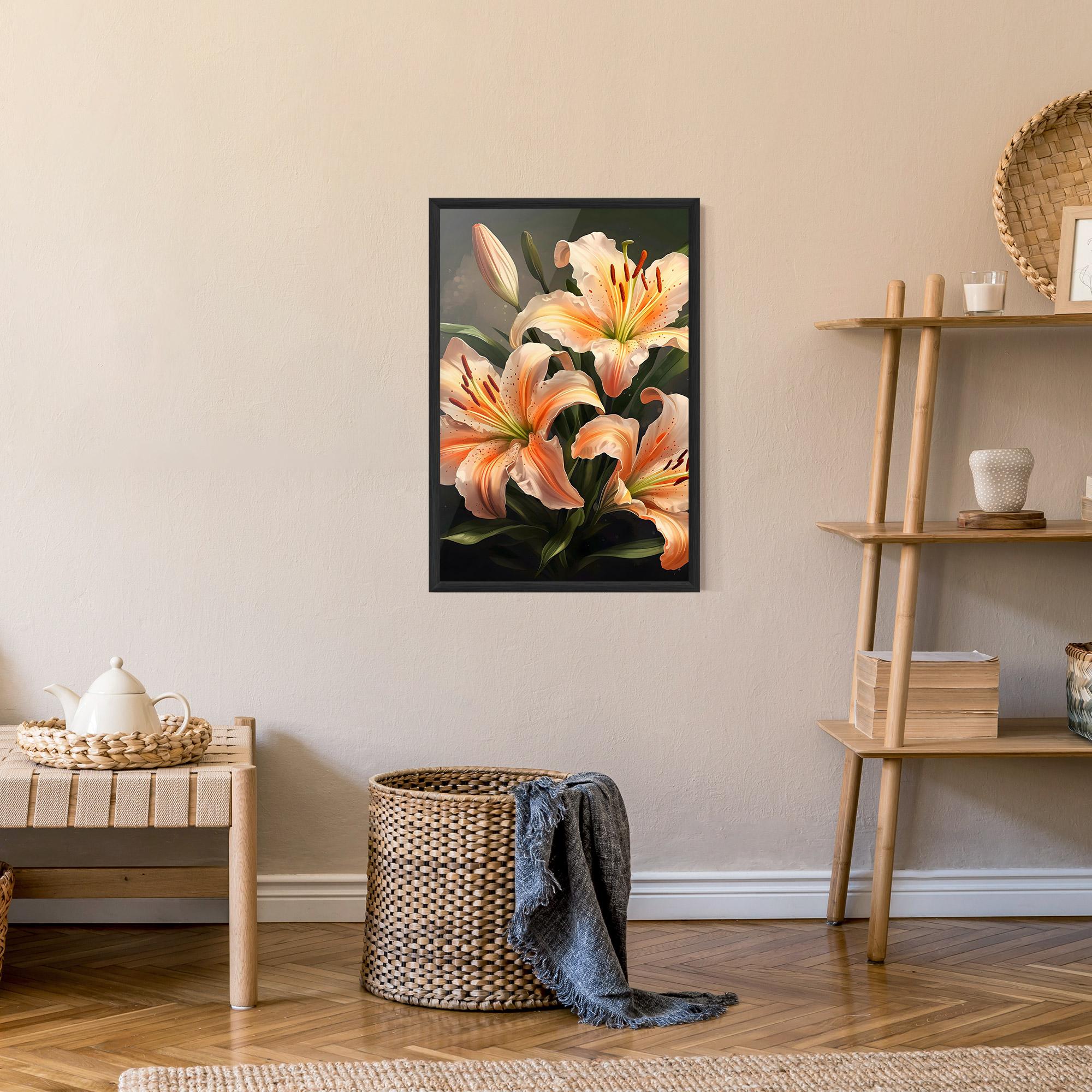 Poster Înrămat Light Orange Lily mockup 9