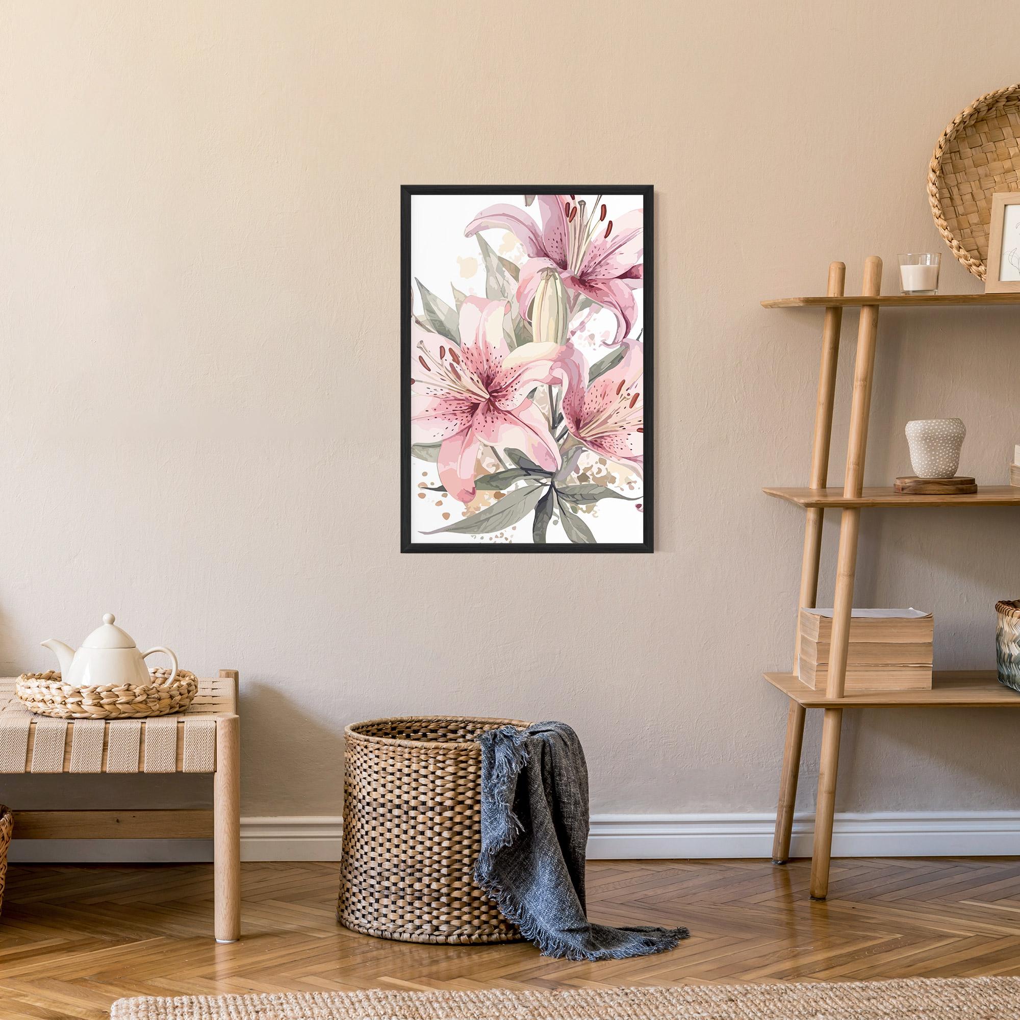 Poster Înrămat Light Pink Lily Art mockup 9