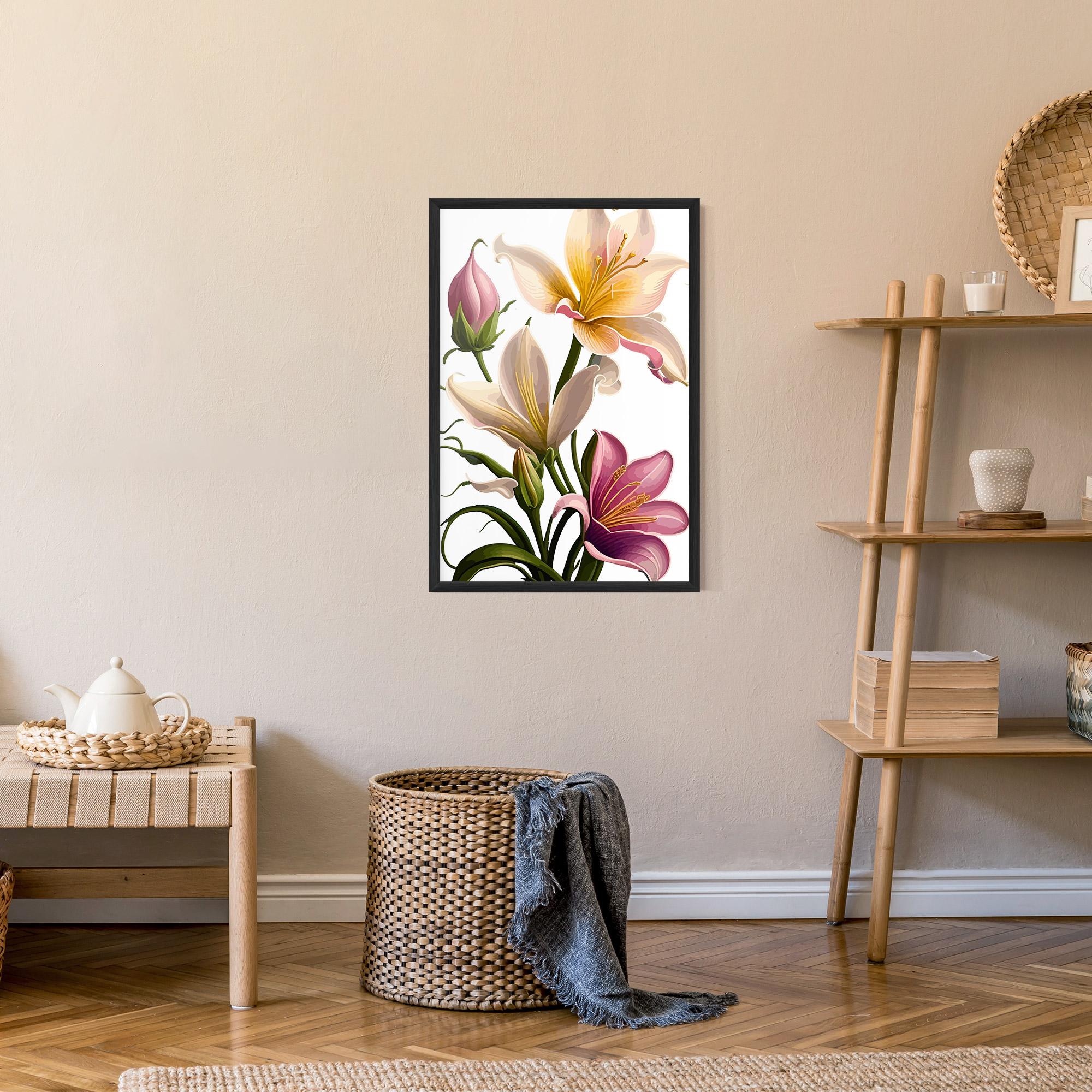 Poster Înrămat Purple White Lily mockup 9