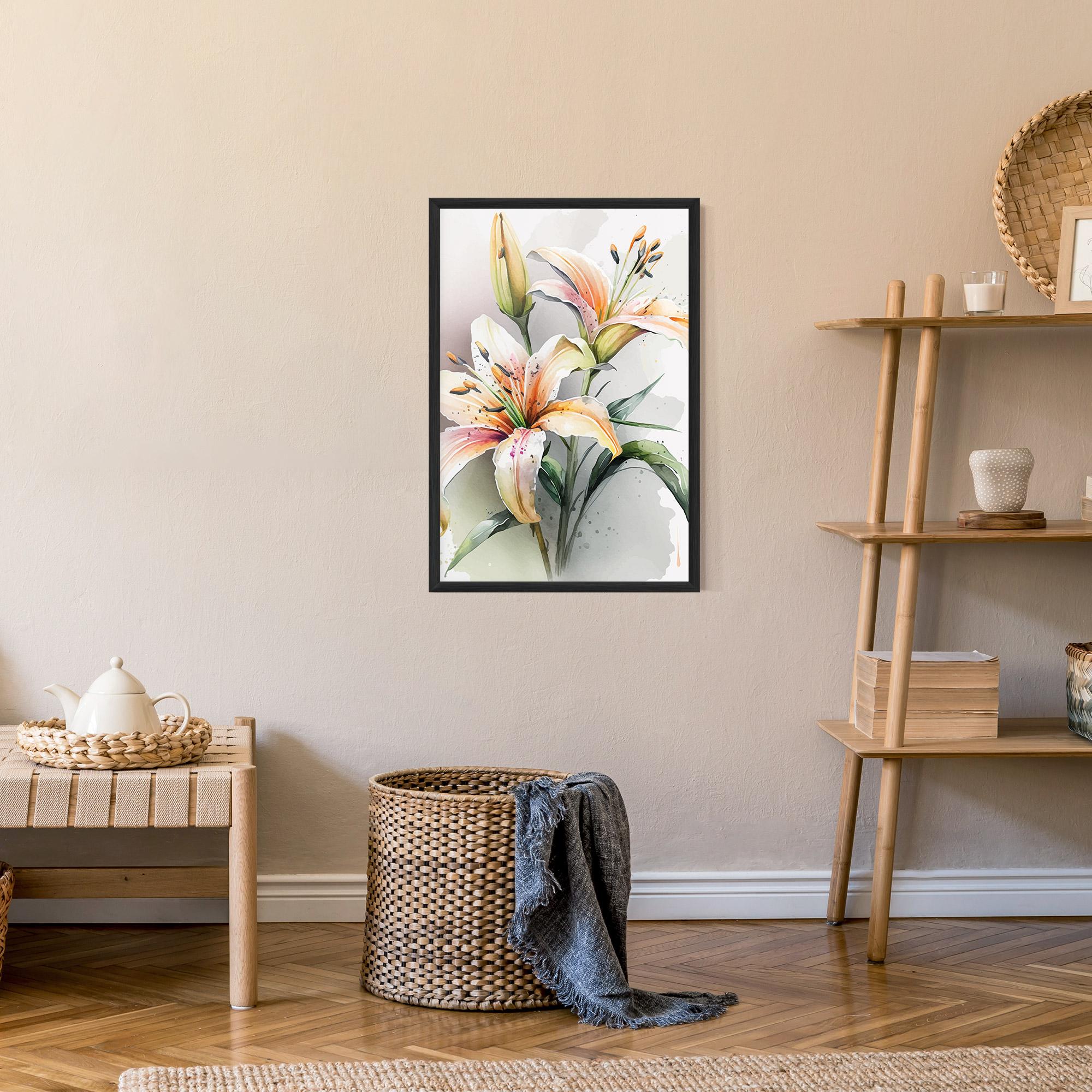 Poster Înrămat White Orange Lily mockup 9