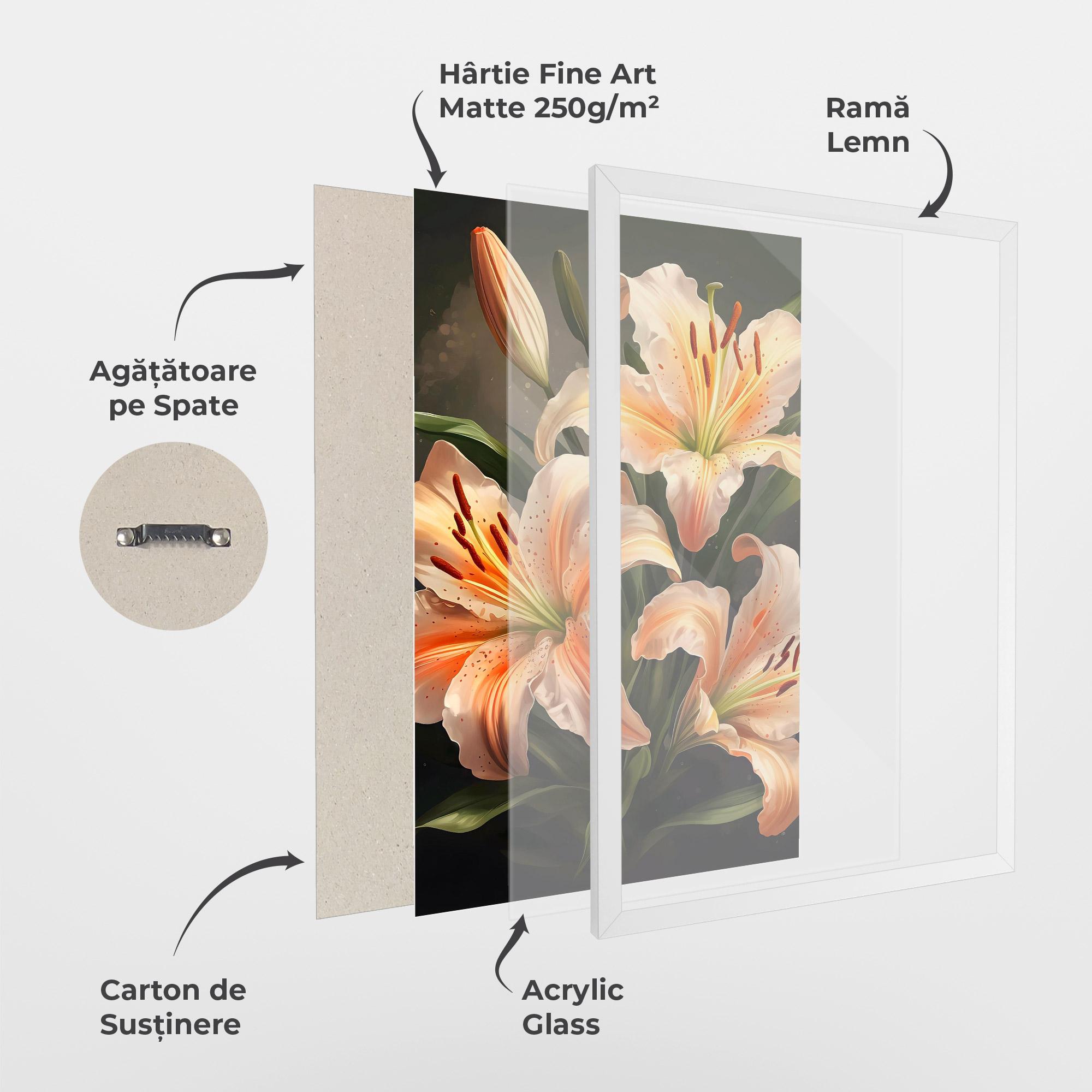 Poster Înrămat Light Orange Lily mockup 1