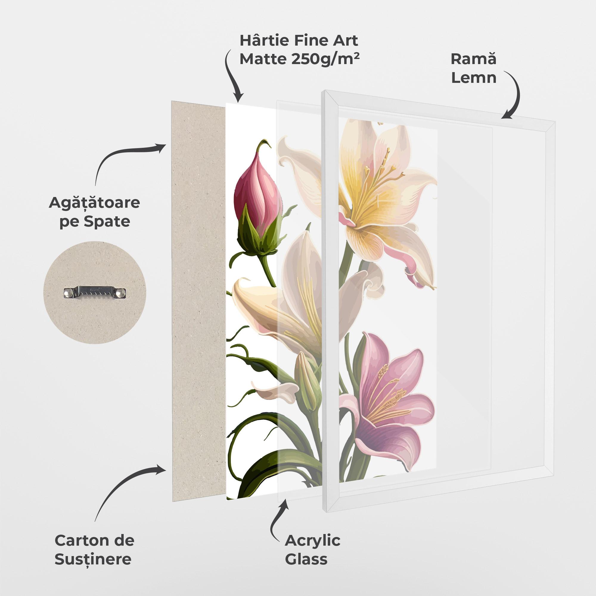 Poster Înrămat Purple White Lily mockup 1