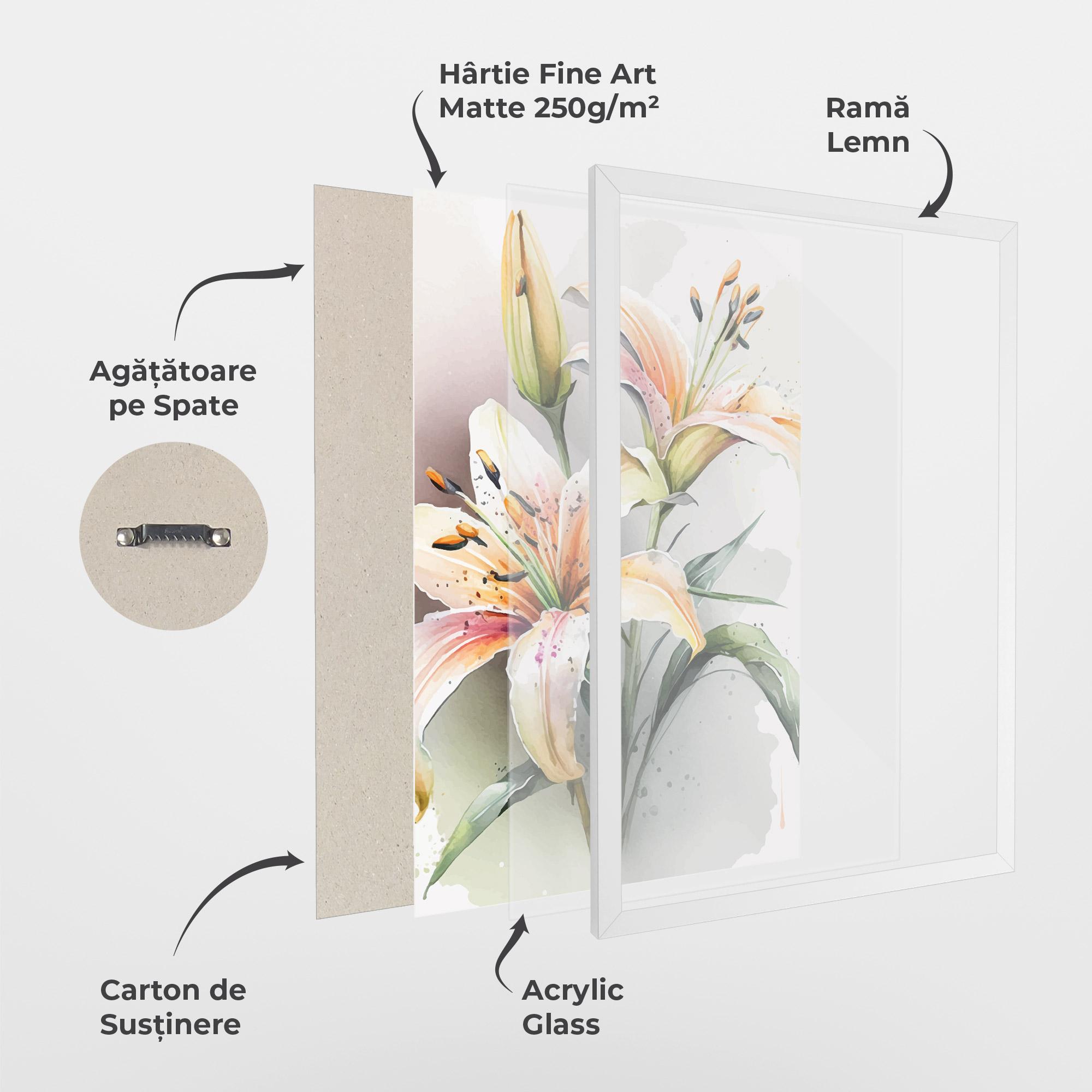 Poster Înrămat White Orange Lily mockup 1