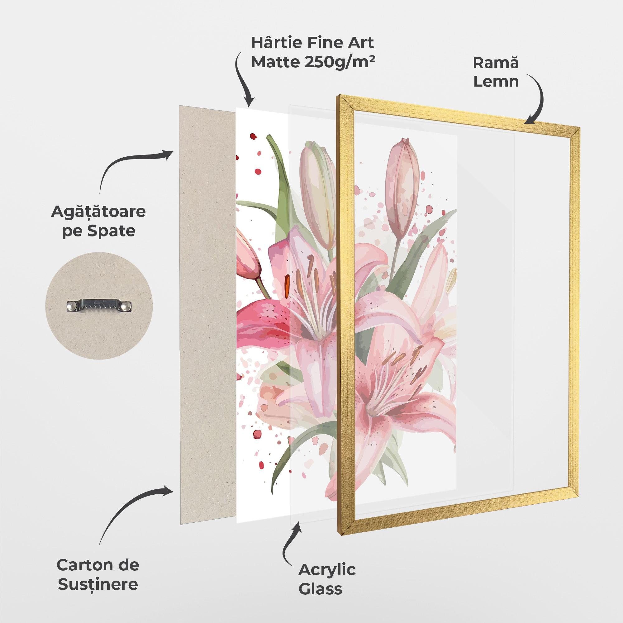 Poster Înrămat Beautiful Pink Lily mockup 1