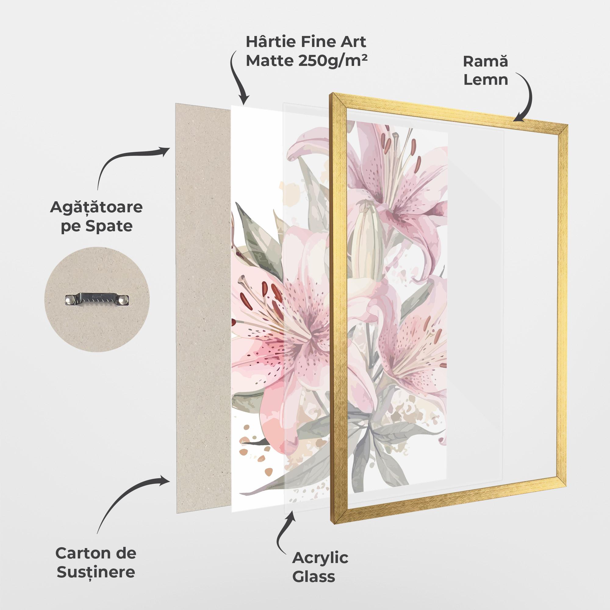 Poster Înrămat Light Pink Lily Art mockup 1