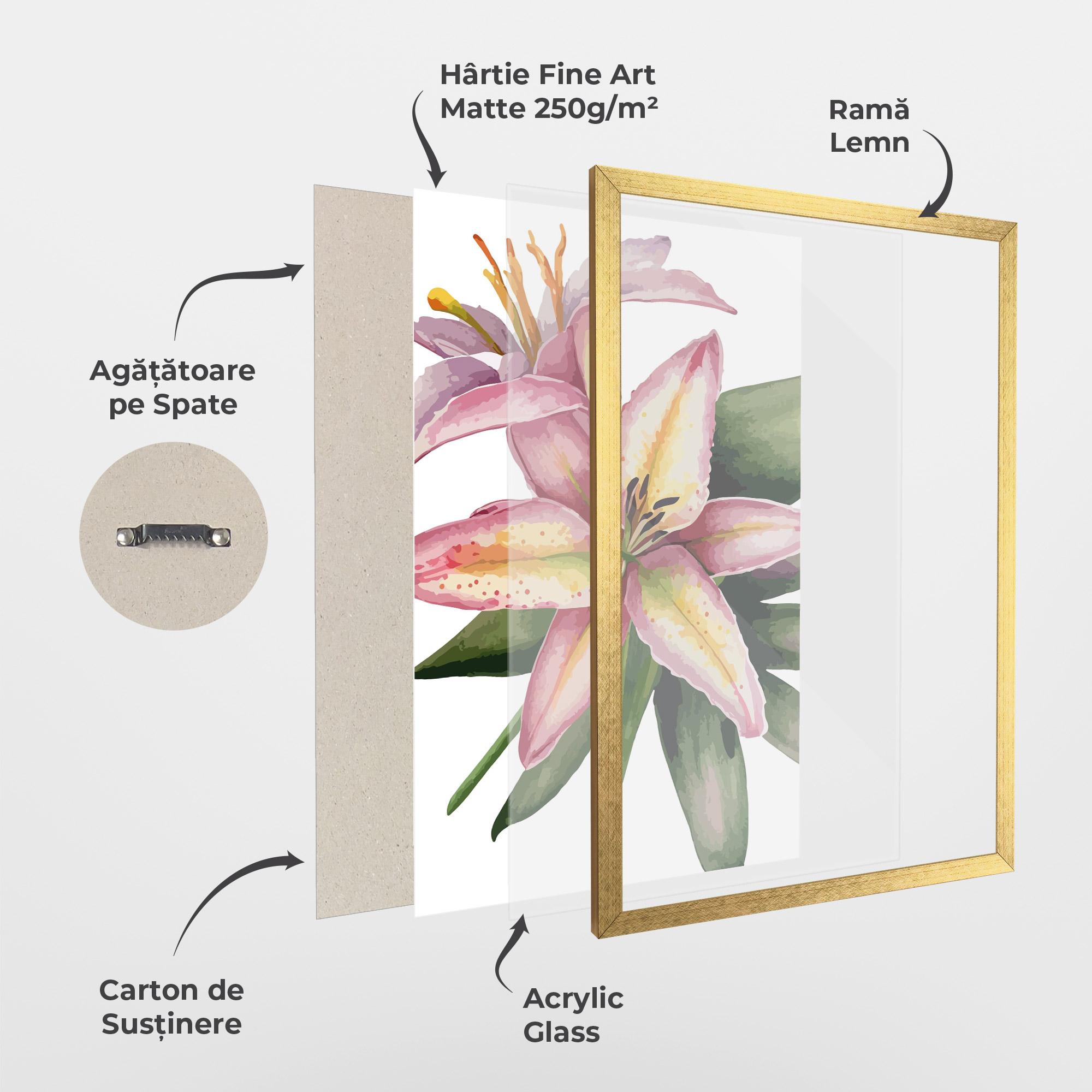 Poster Înrămat Lily Pretty Pink mockup 1