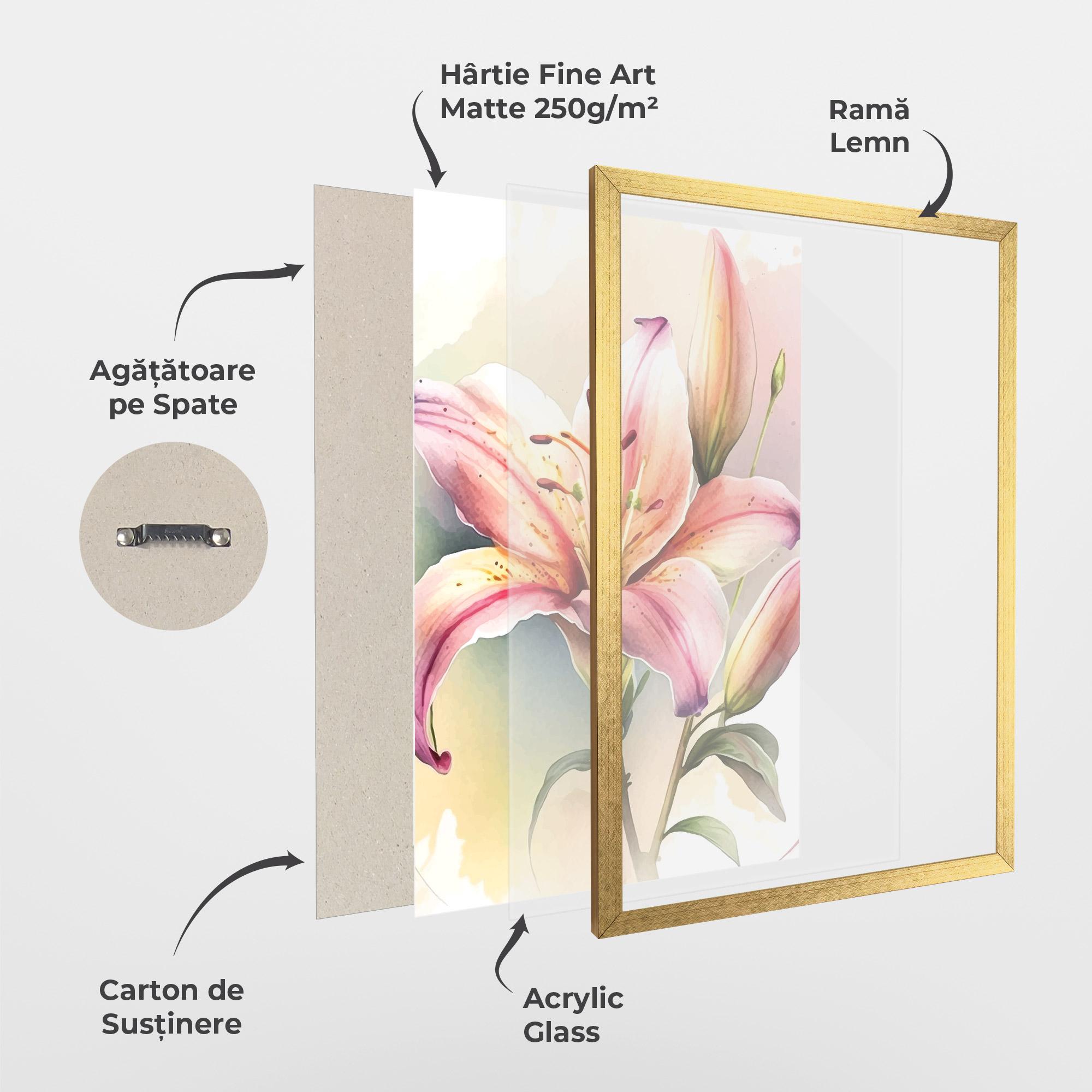 Poster Înrămat Pink Orange Lily mockup 1