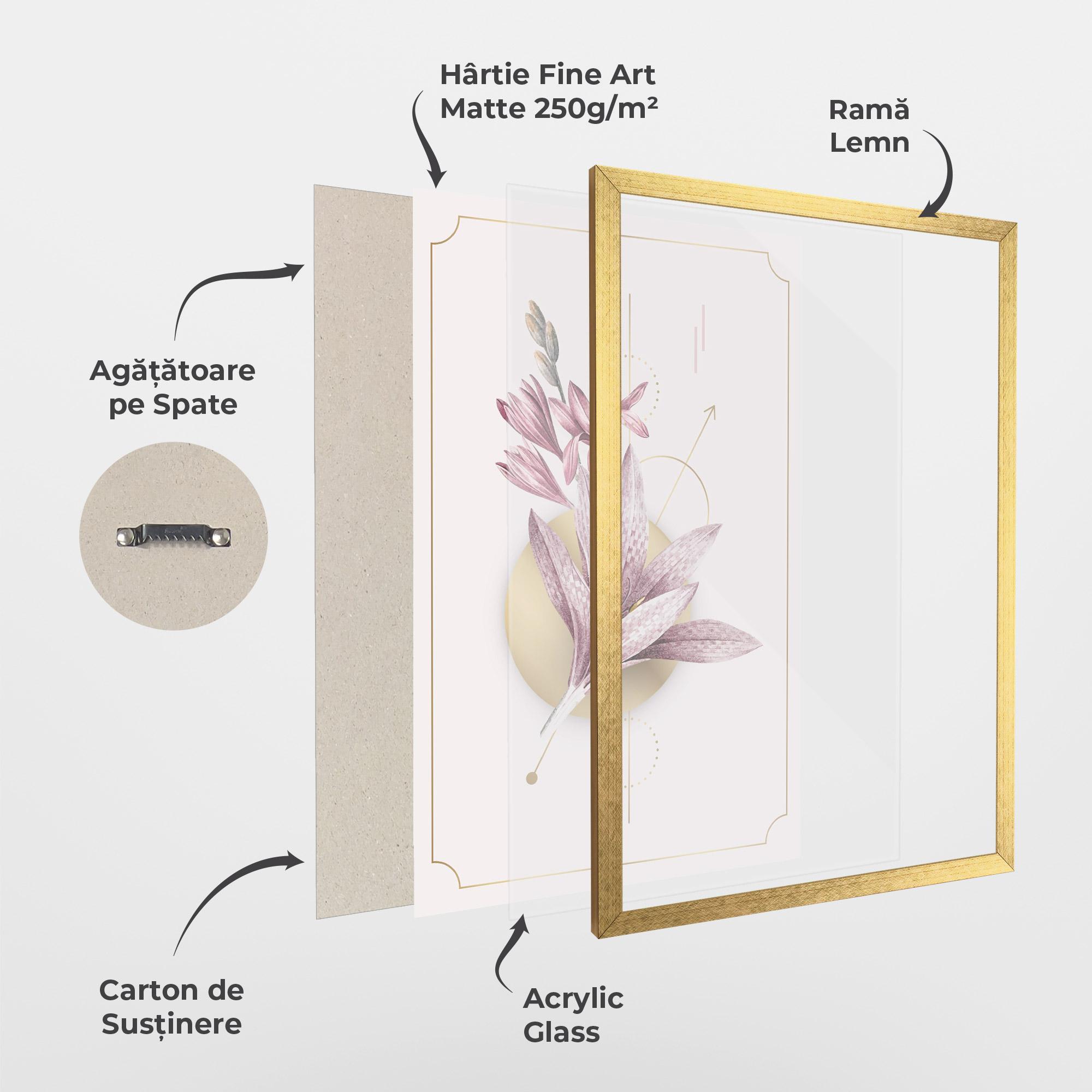 Poster Înrămat Purple Gold Lily mockup 1
