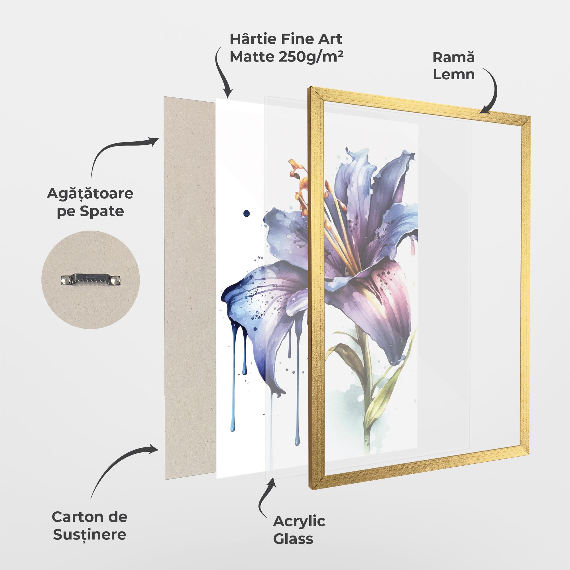Poster Înrămat Purple Orange Lily mockup 1