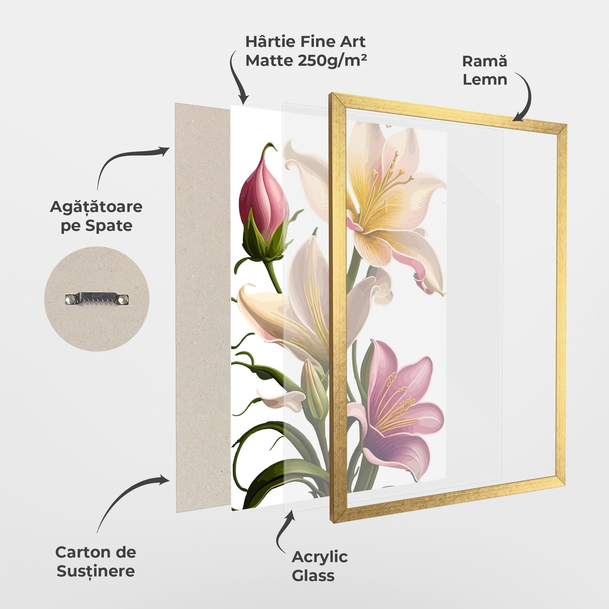 Poster Înrămat Purple White Lily mockup 1