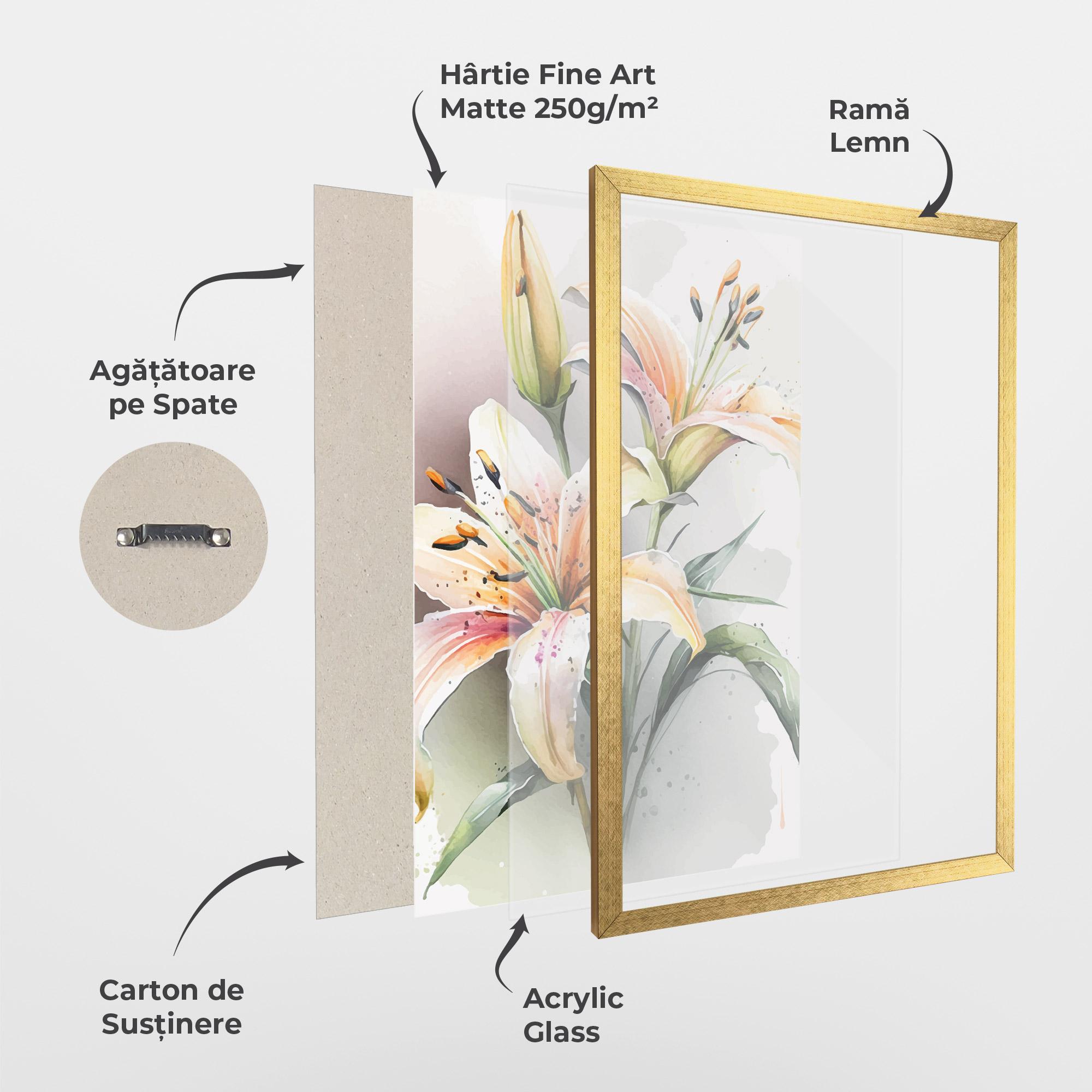 Poster Înrămat White Orange Lily mockup 1