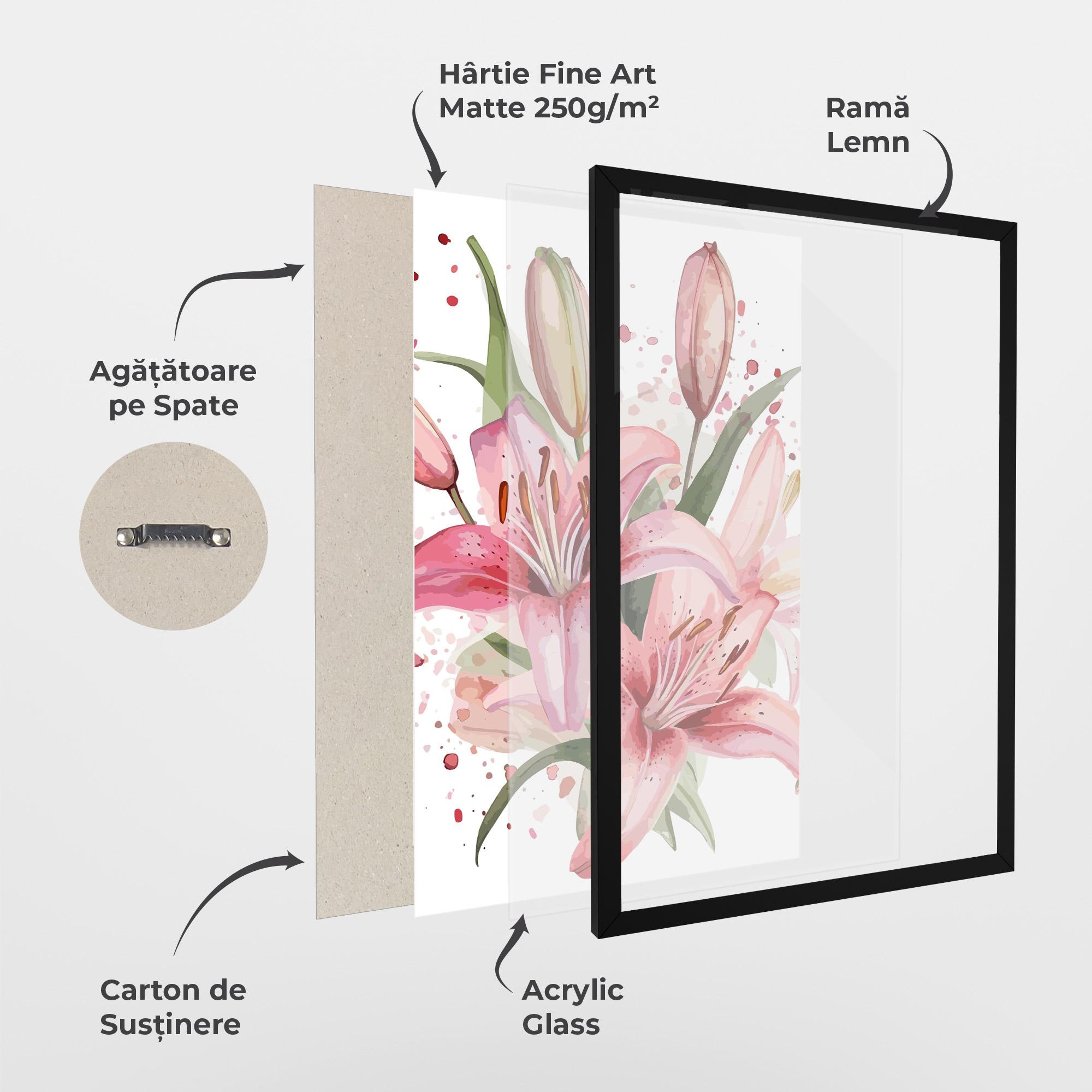 Poster Înrămat Beautiful Pink Lily mockup 1