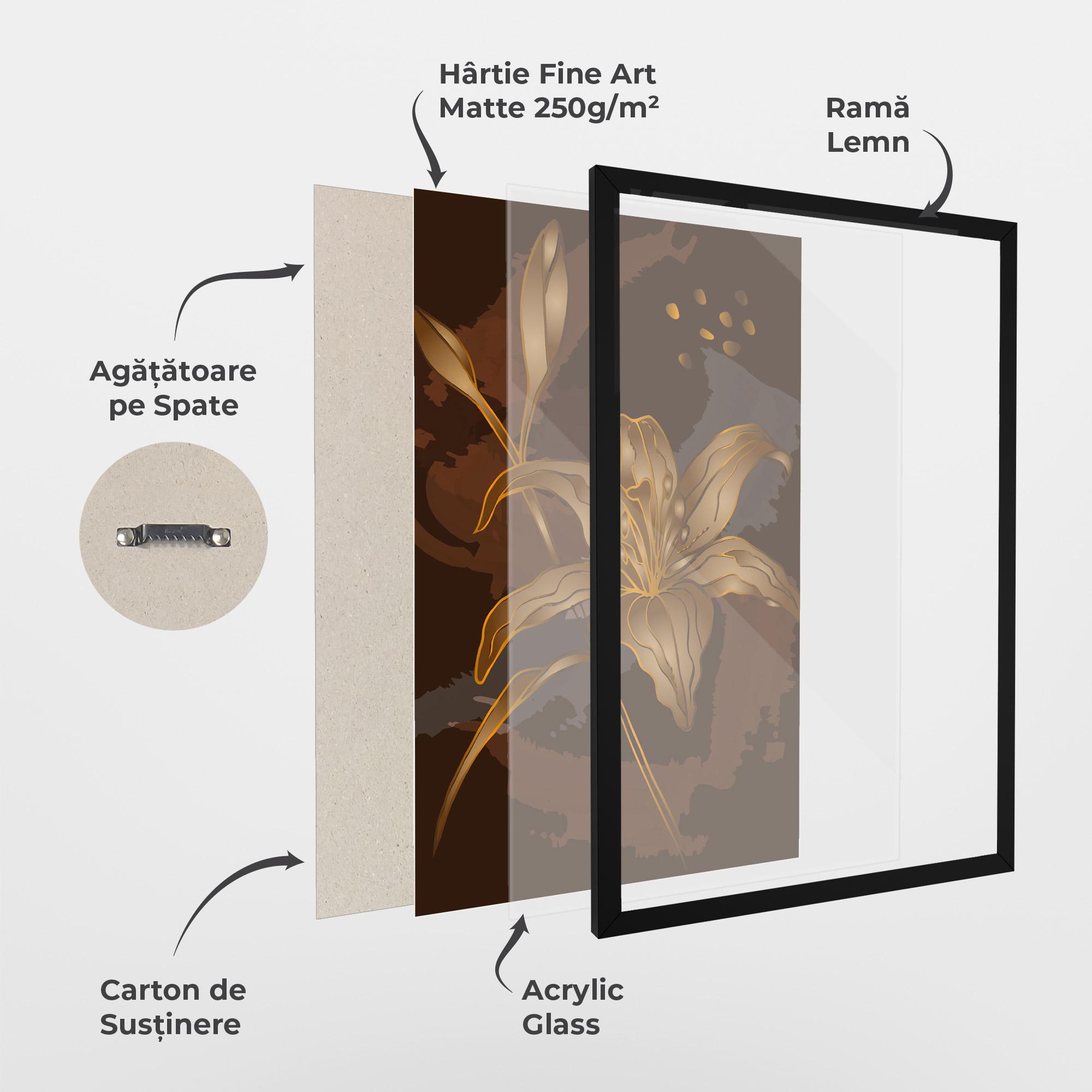 Poster Înrămat Gold Brown Lily mockup 1