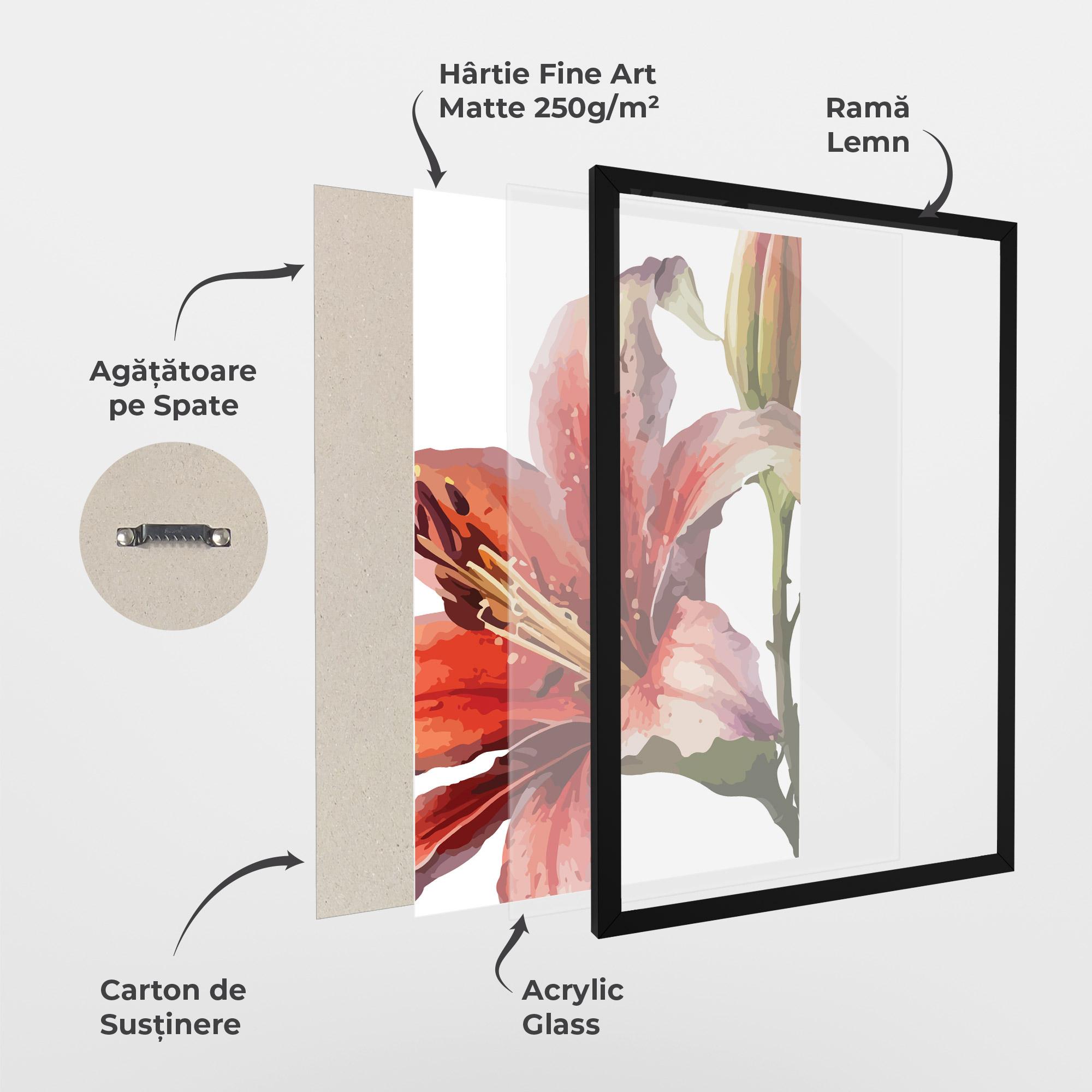 Poster Înrămat Pretty Red Purple Lily mockup 1