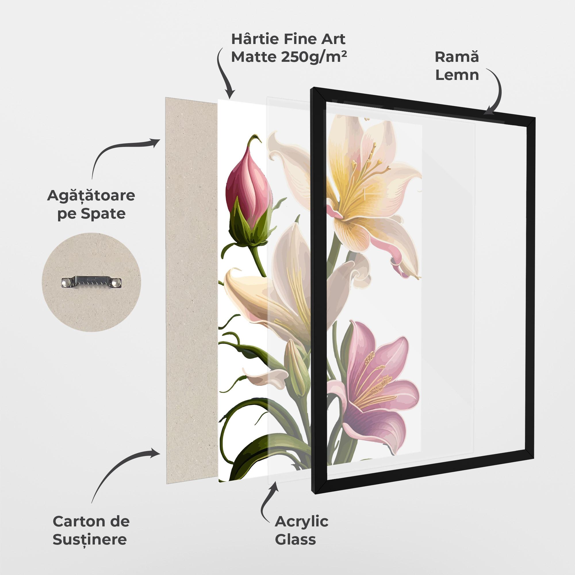 Poster Înrămat Purple White Lily mockup 1