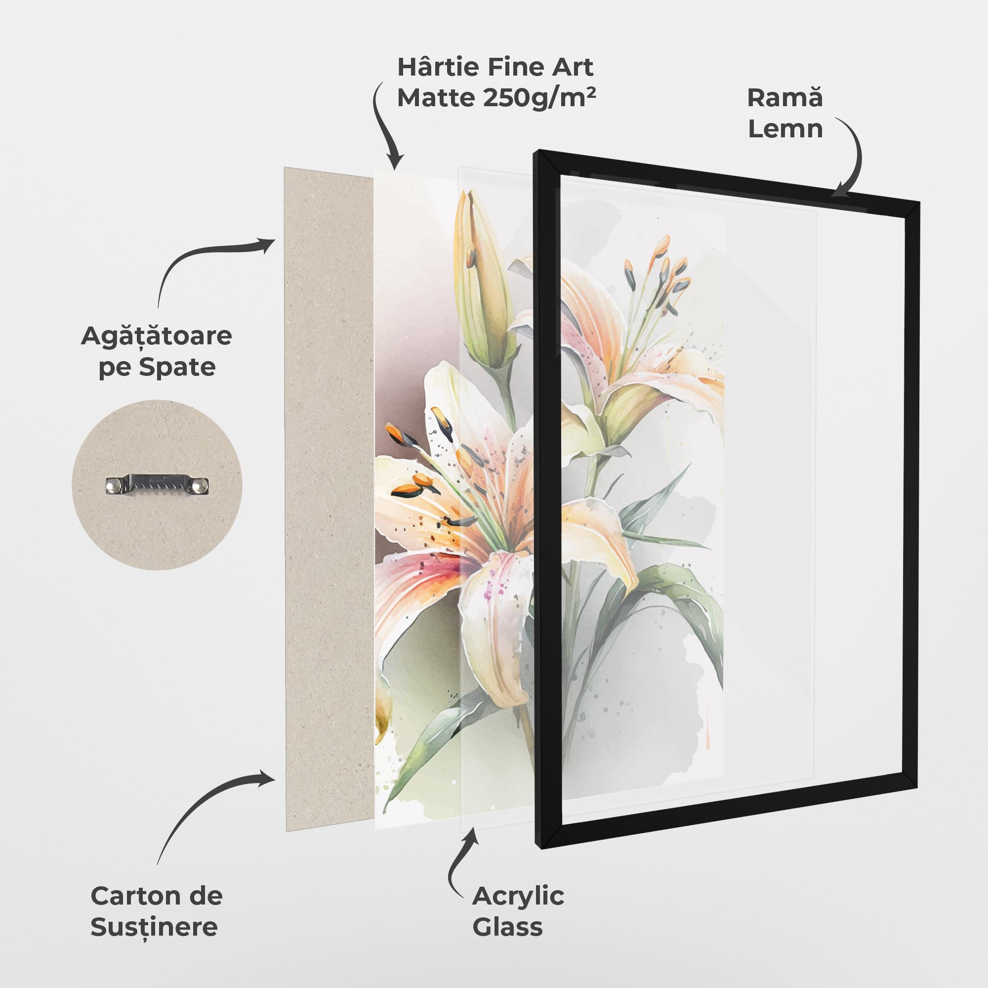 Poster Înrămat White Orange Lily mockup 1