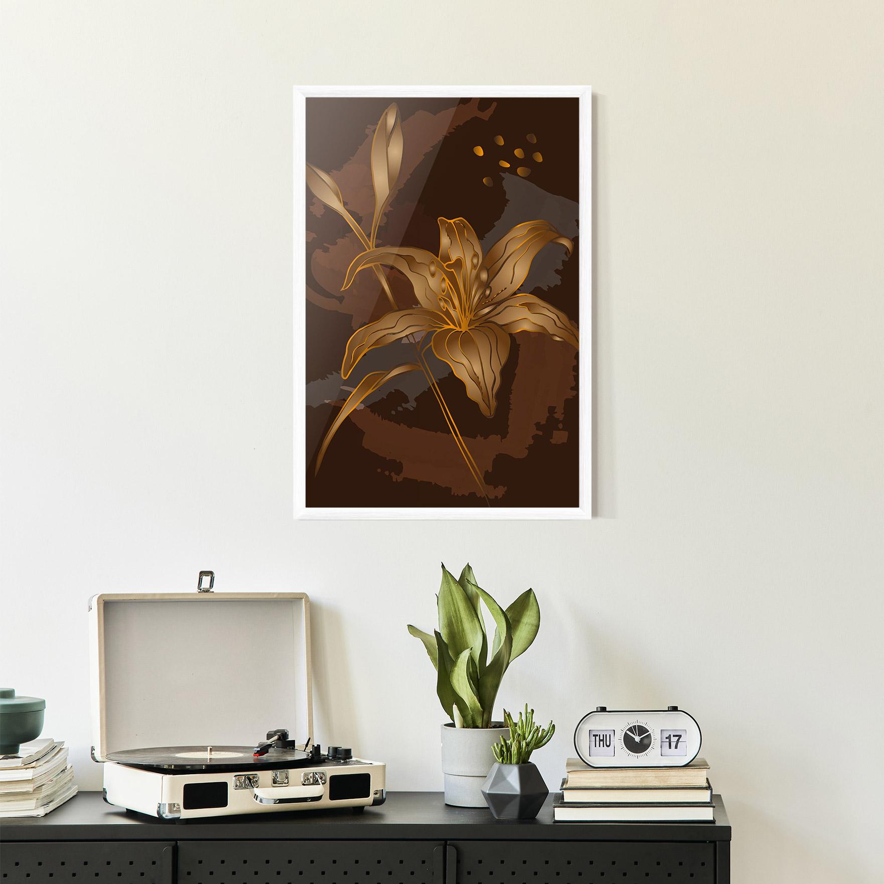 Poster Înrămat Gold Brown Lily mockup 2
