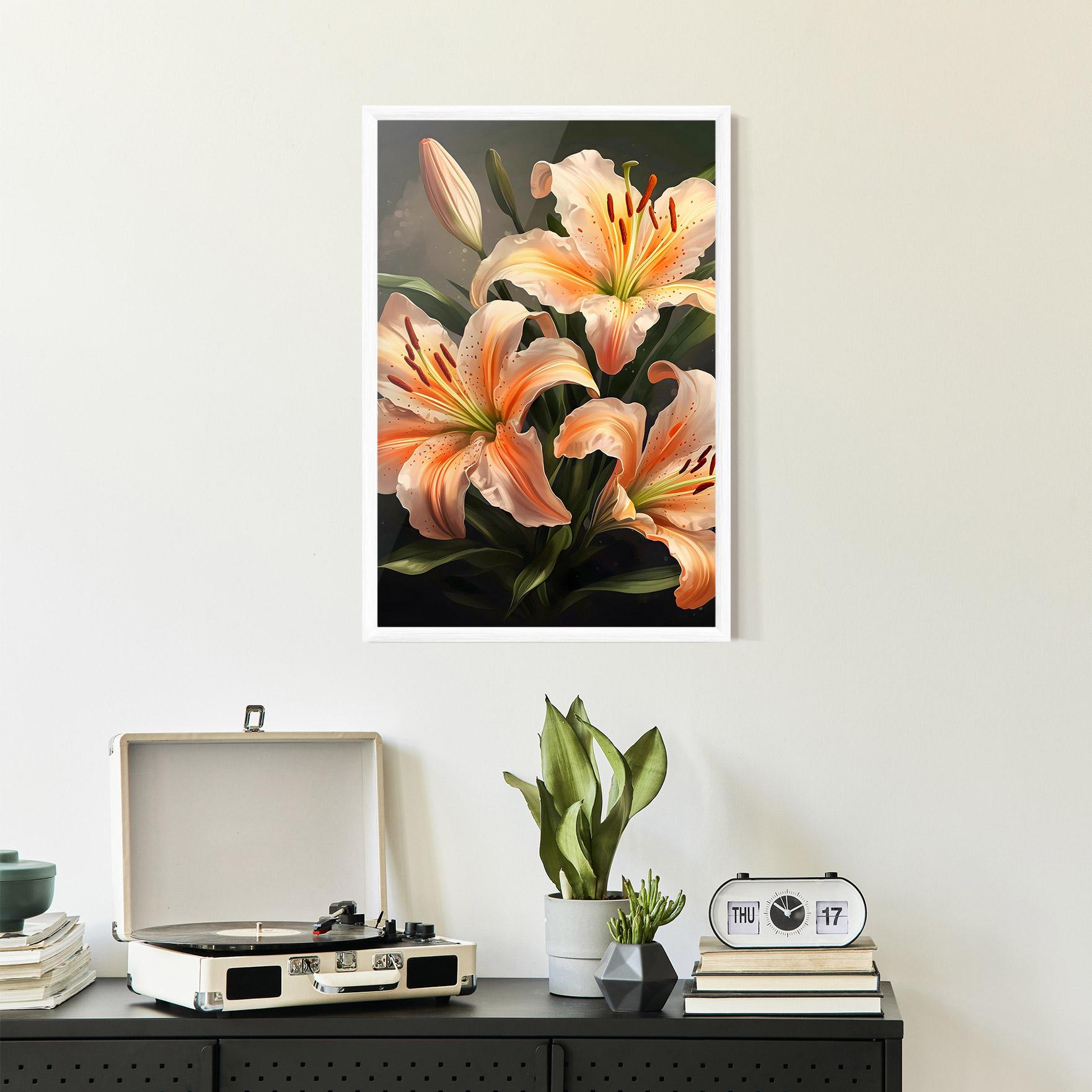 Poster Înrămat Light Orange Lily mockup 2