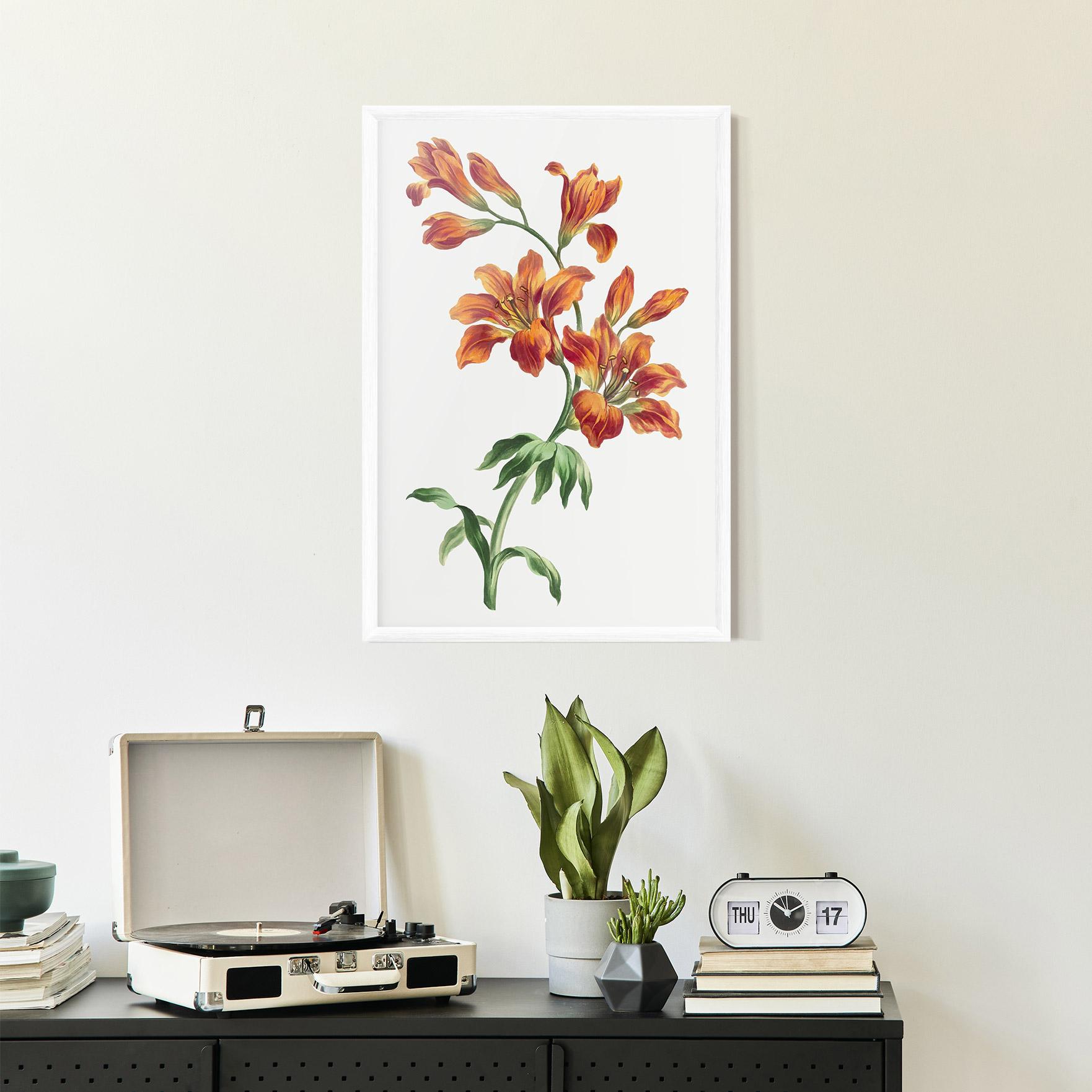 Poster Înrămat Orange Painted Lily mockup 2