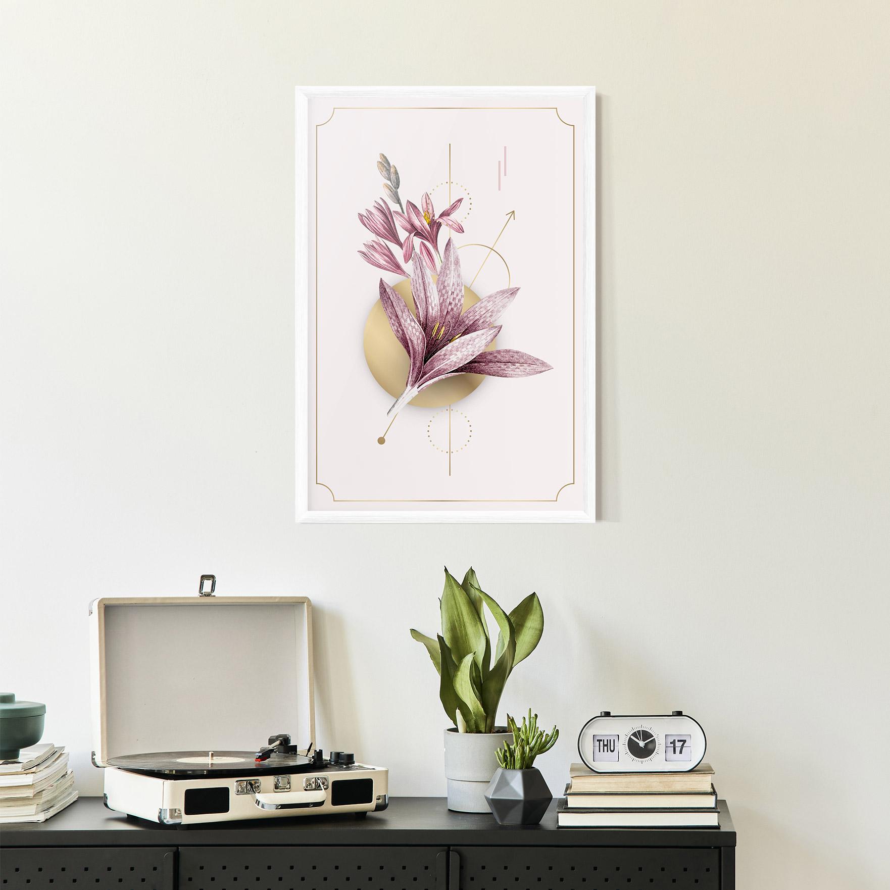 Poster Înrămat Purple Gold Lily mockup 2