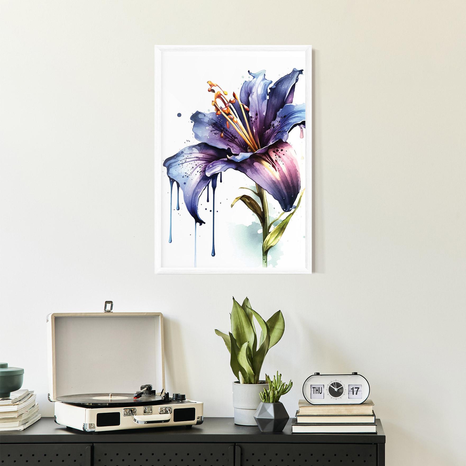 Poster Înrămat Purple Orange Lily mockup 2