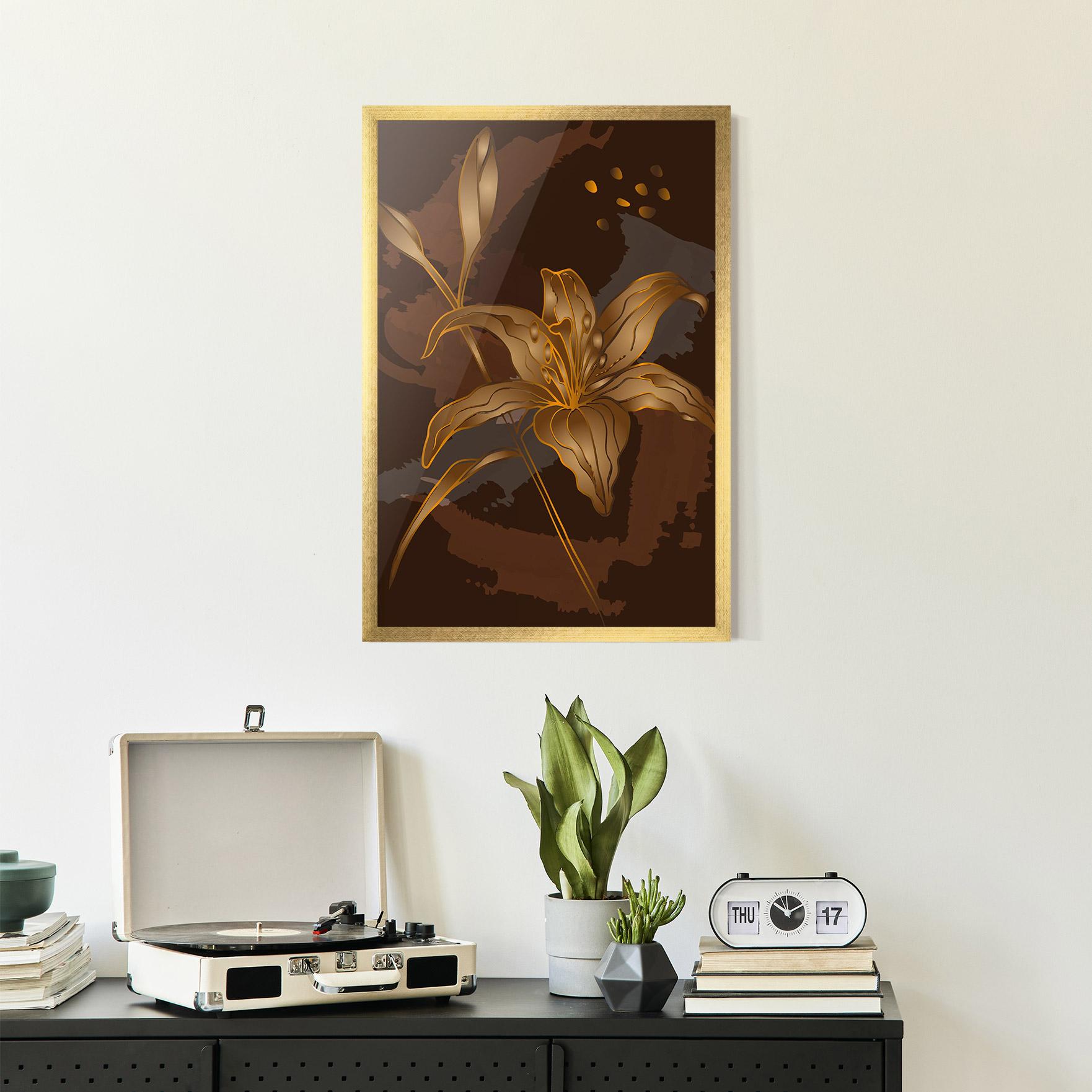 Poster Înrămat Gold Brown Lily mockup 2