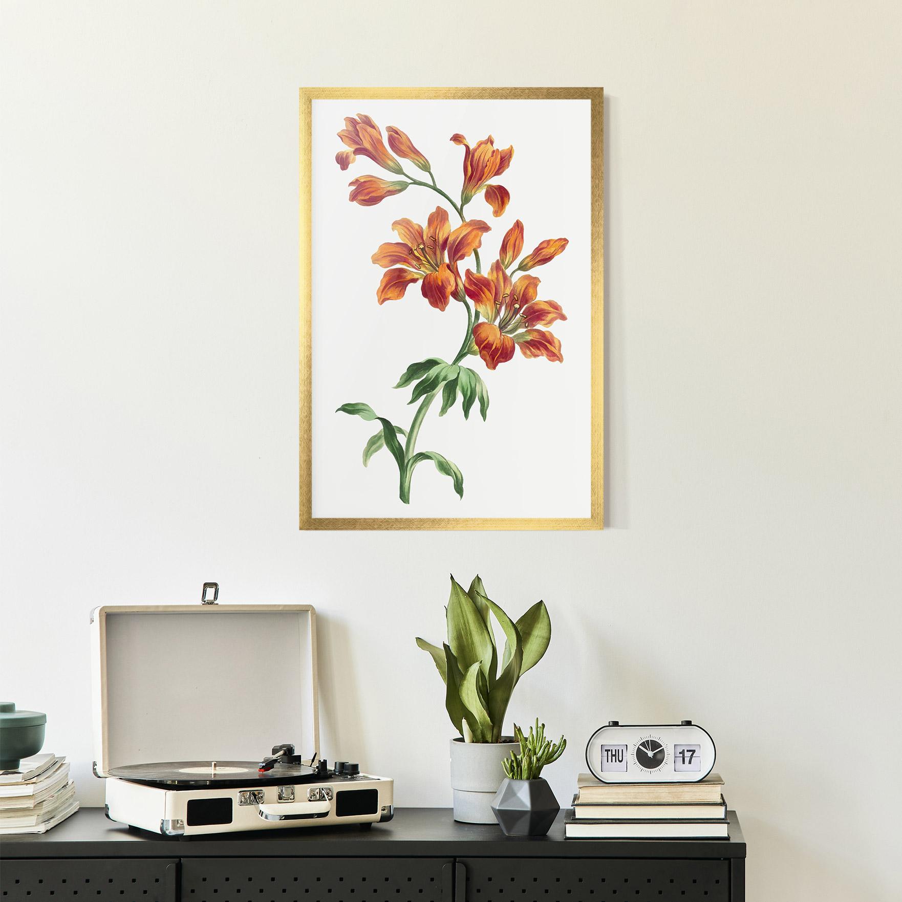 Poster Înrămat Orange Painted Lily mockup 2