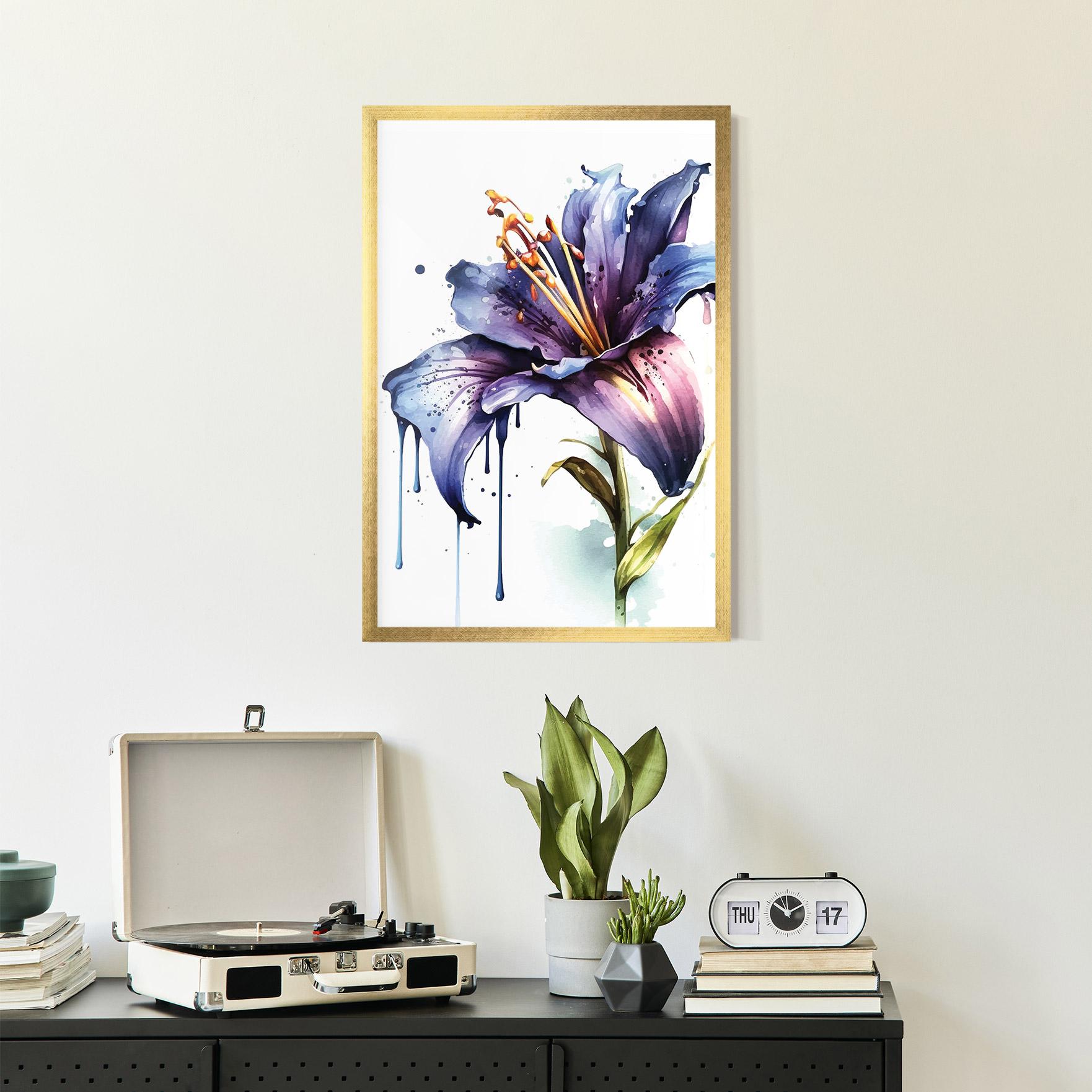Poster Înrămat Purple Orange Lily mockup 2
