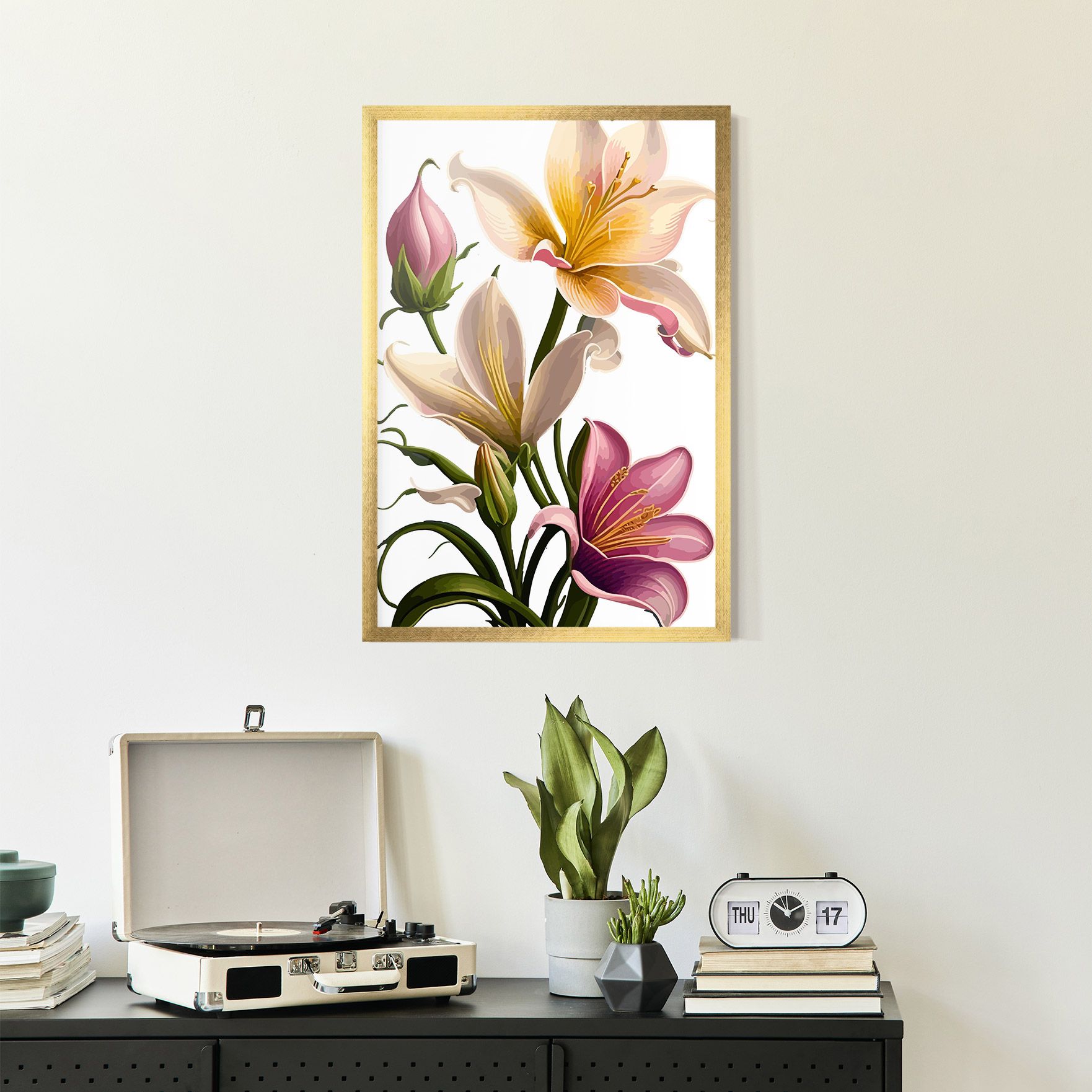 Purple White Lily mockup 2