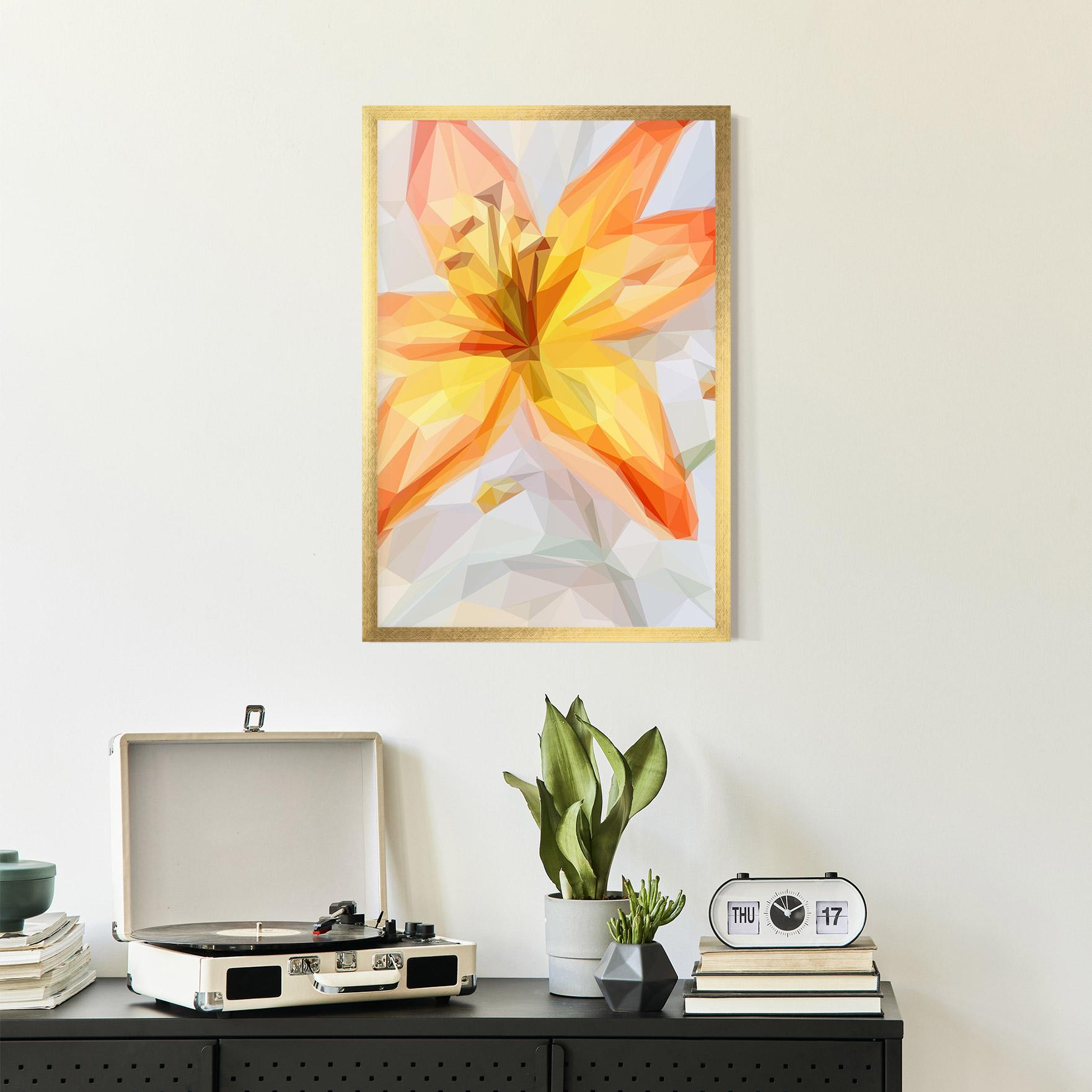 Poster Înrămat Yellow Orange Lily mockup 2