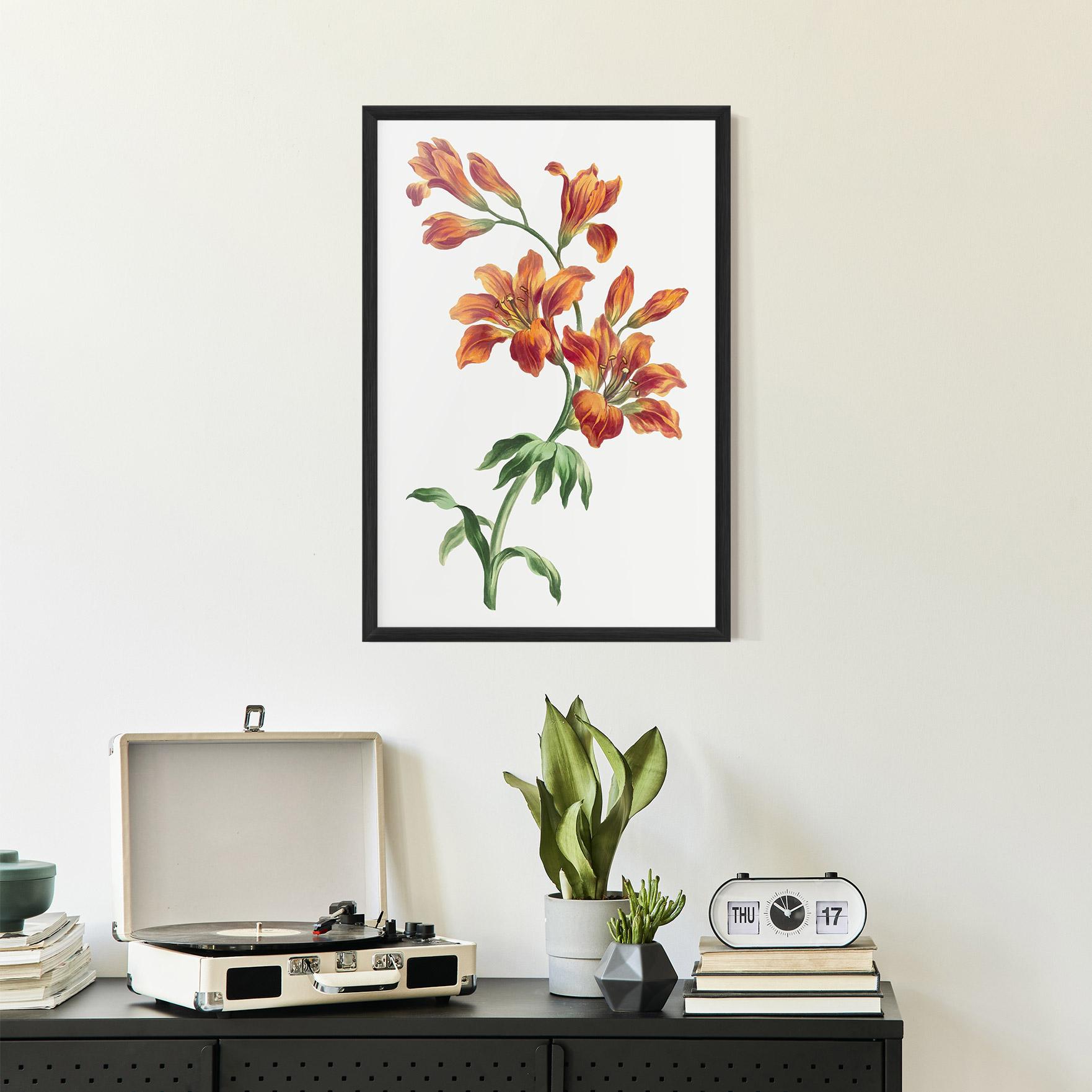 Poster Înrămat Orange Painted Lily mockup 2
