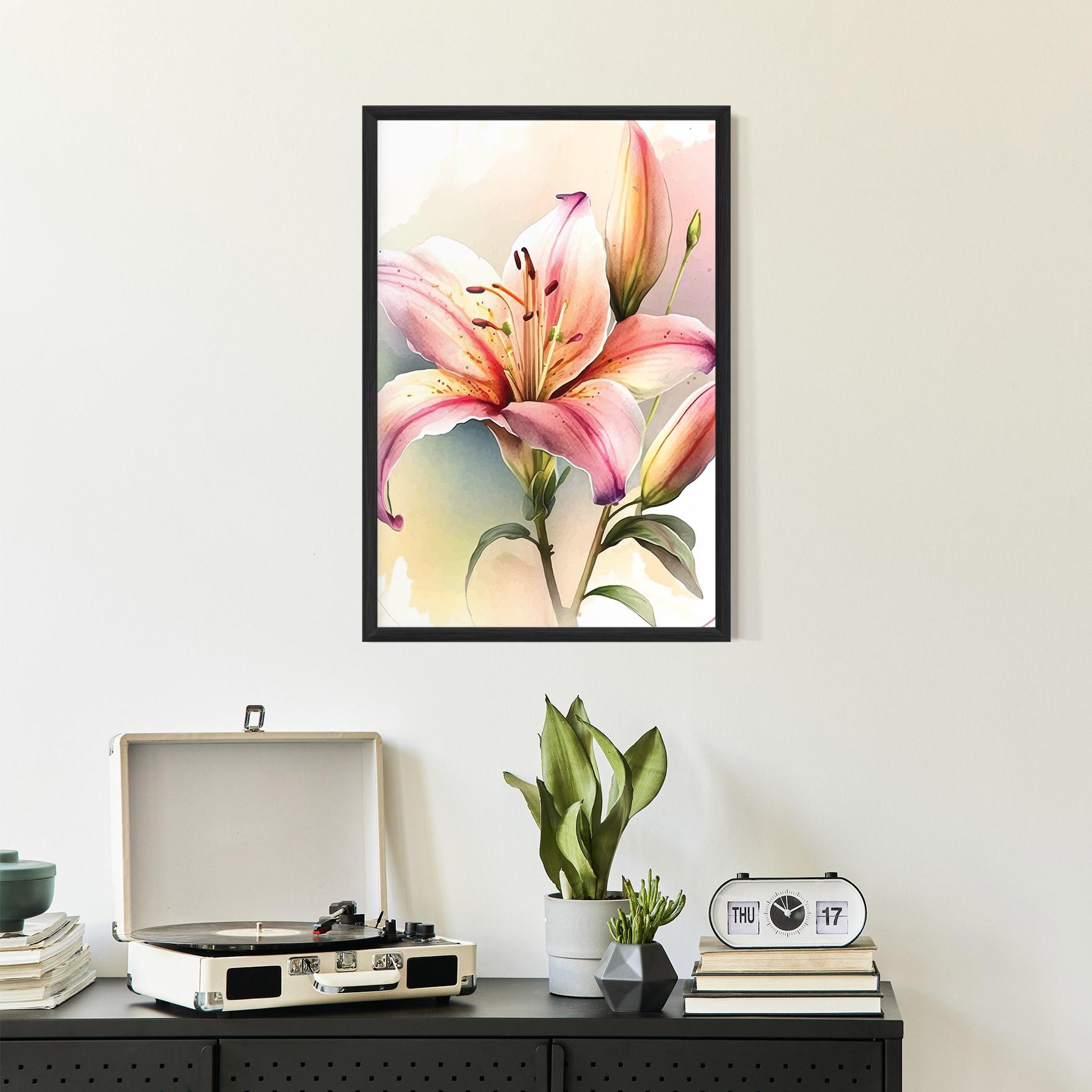 Poster Înrămat Pink Orange Lily mockup 2