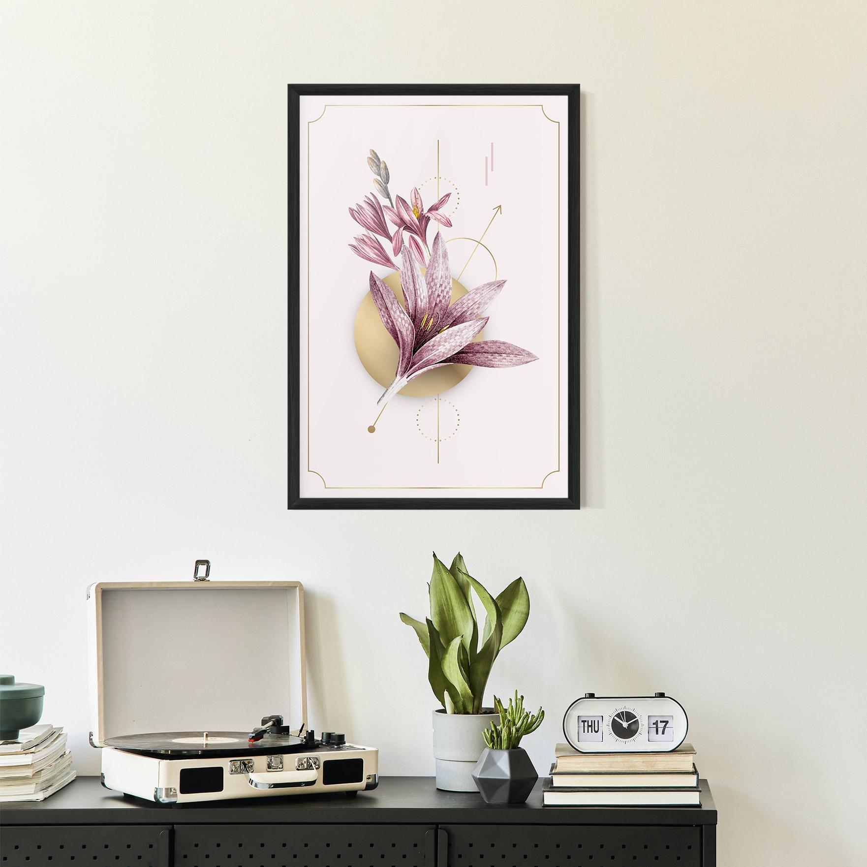 Poster Înrămat Purple Gold Lily mockup 2