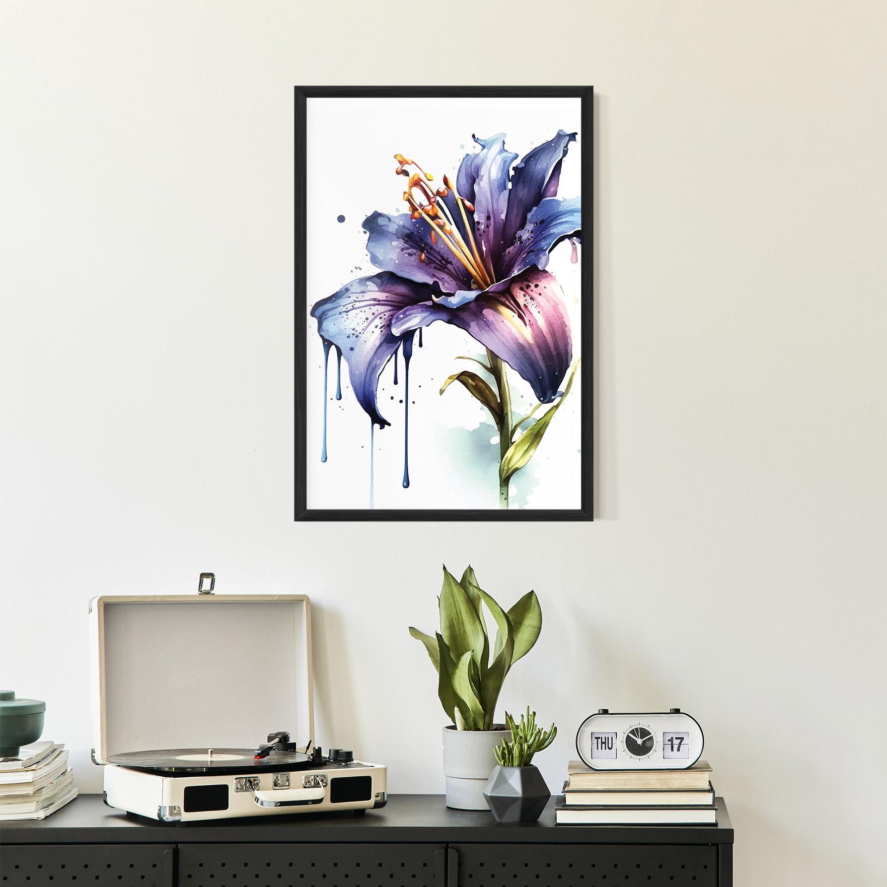 Poster Înrămat Purple Orange Lily mockup 2