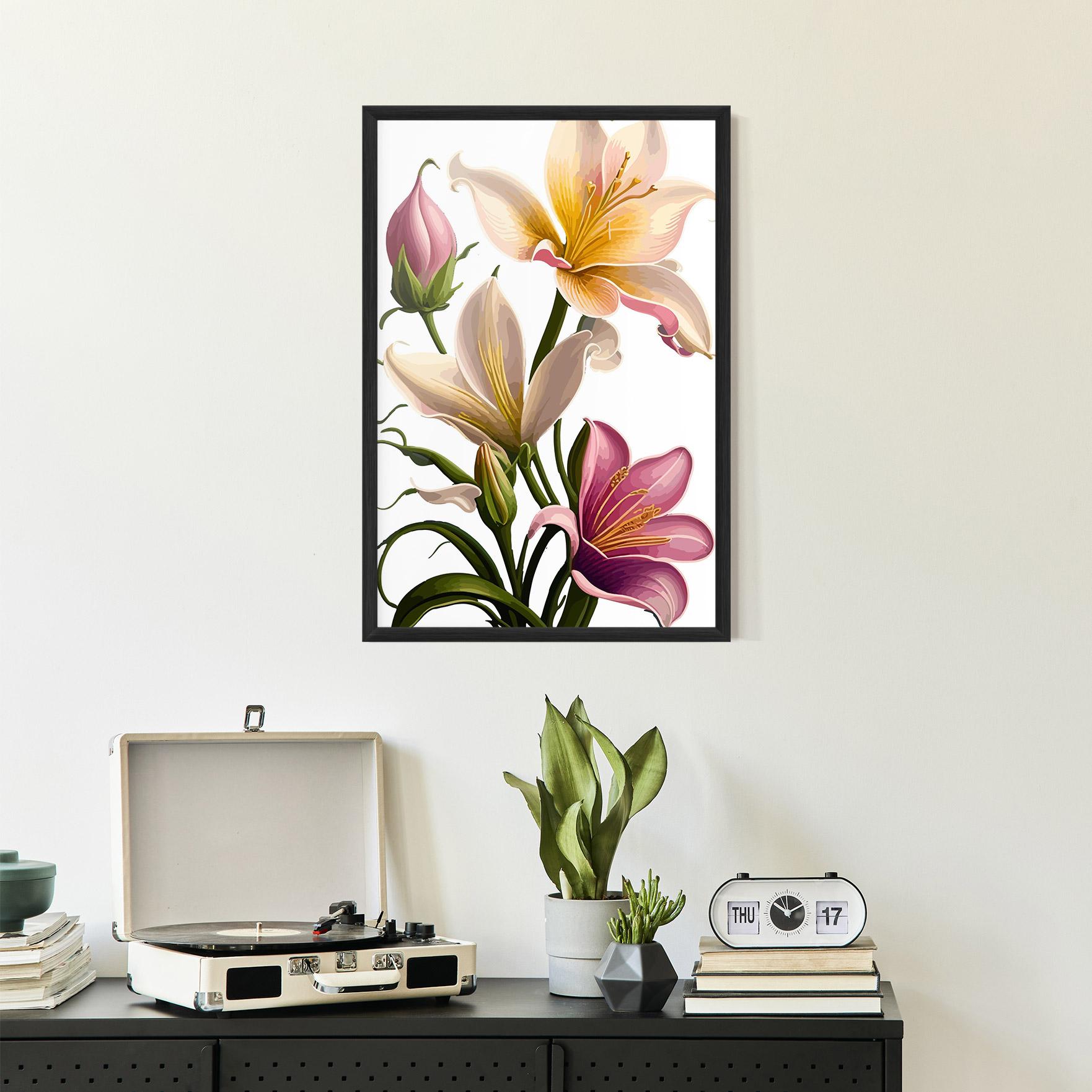 Poster Înrămat Purple White Lily mockup 2