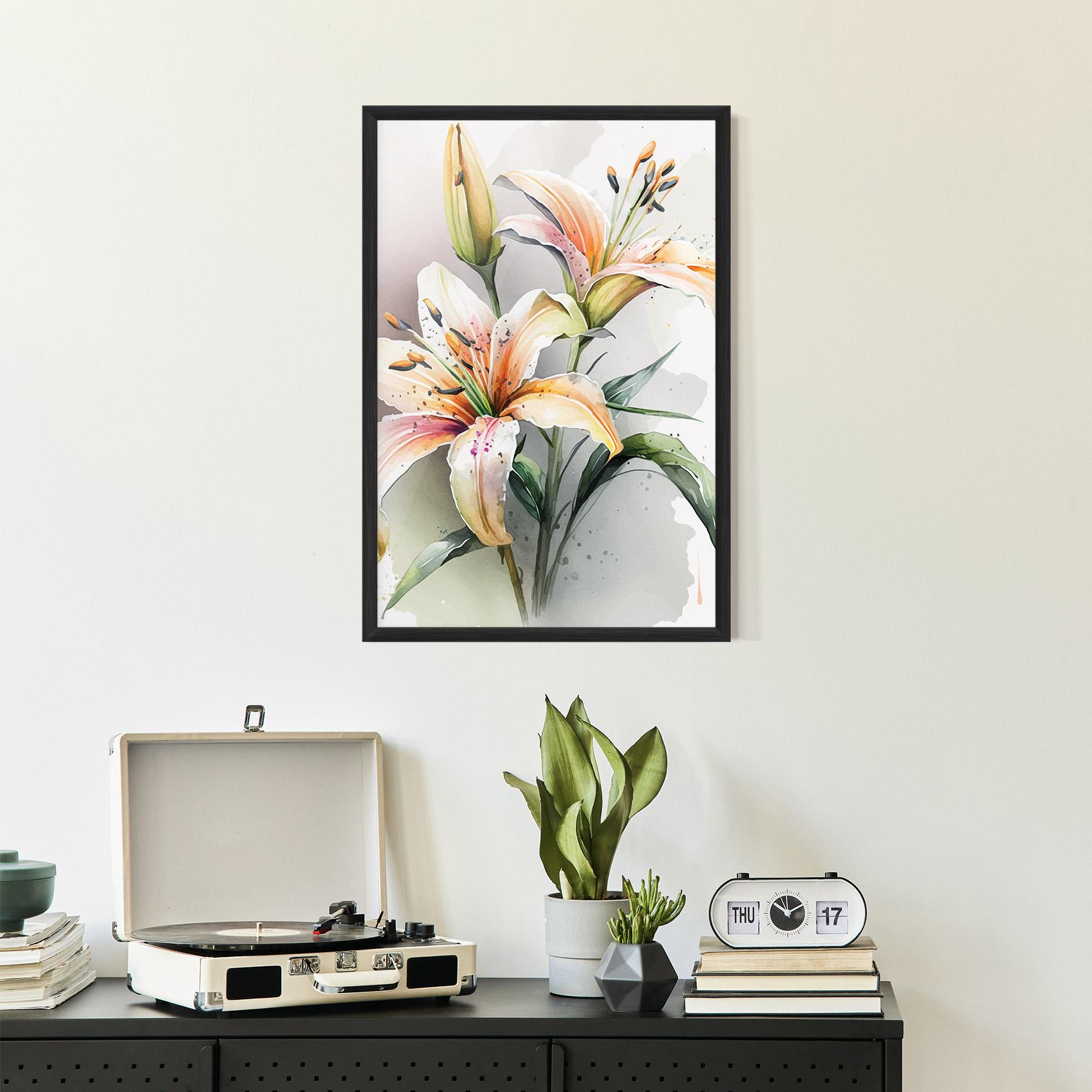 Poster Înrămat White Orange Lily mockup 2