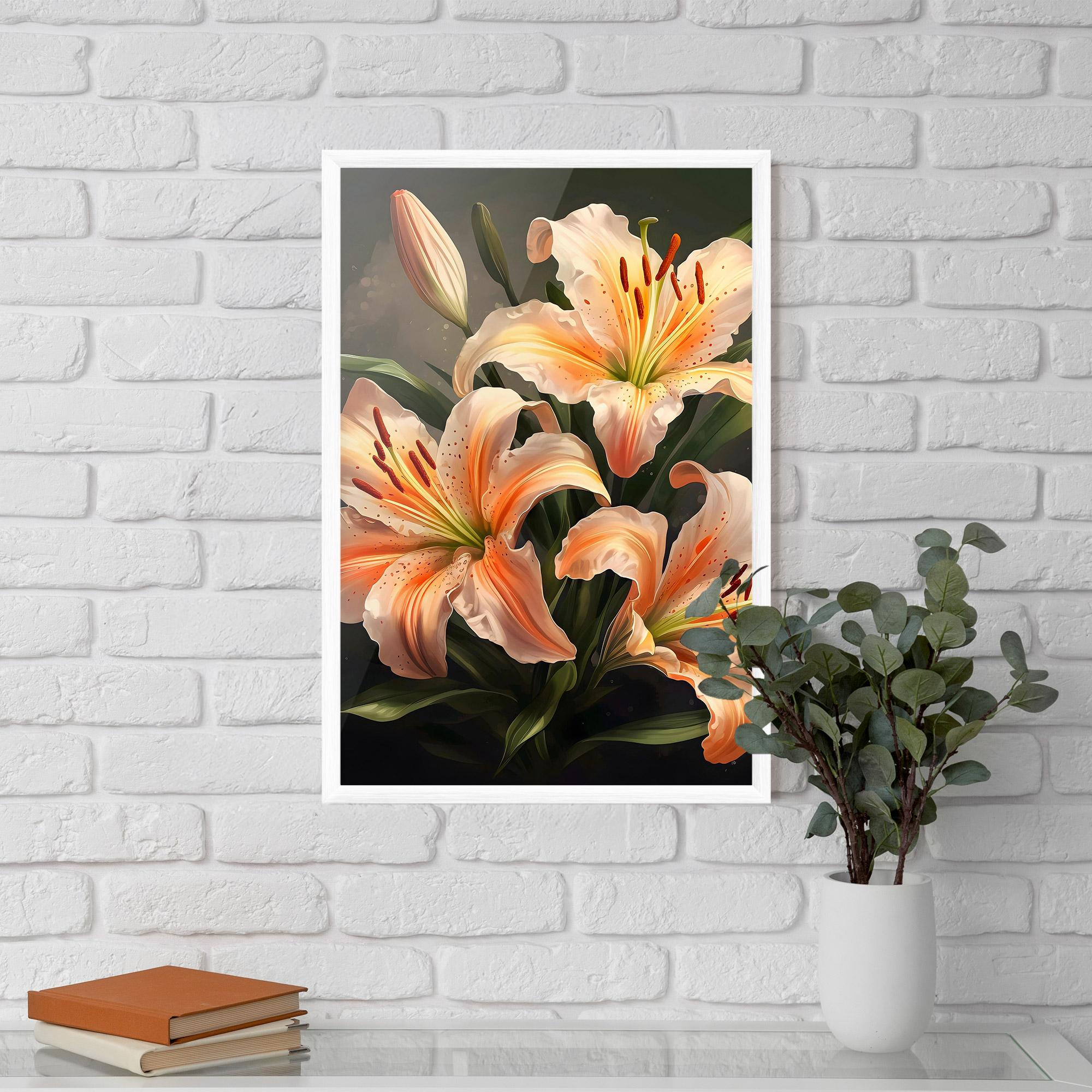 Poster Înrămat Light Orange Lily mockup 5