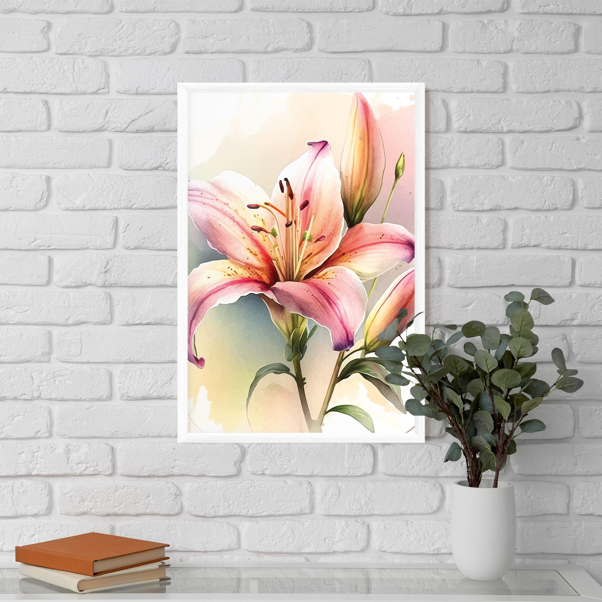 Poster Înrămat Pink Orange Lily mockup 5