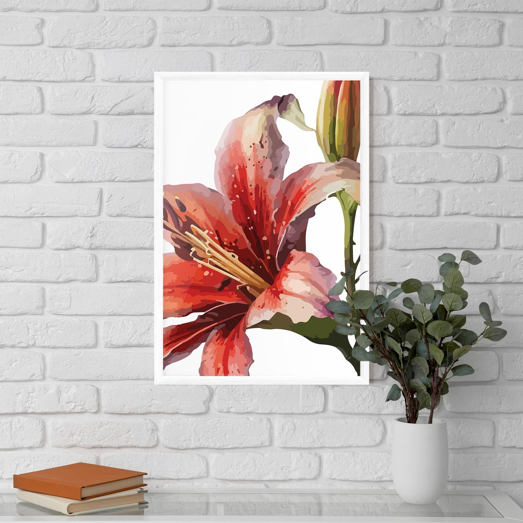 Poster Înrămat Pretty Red Purple Lily mockup 5