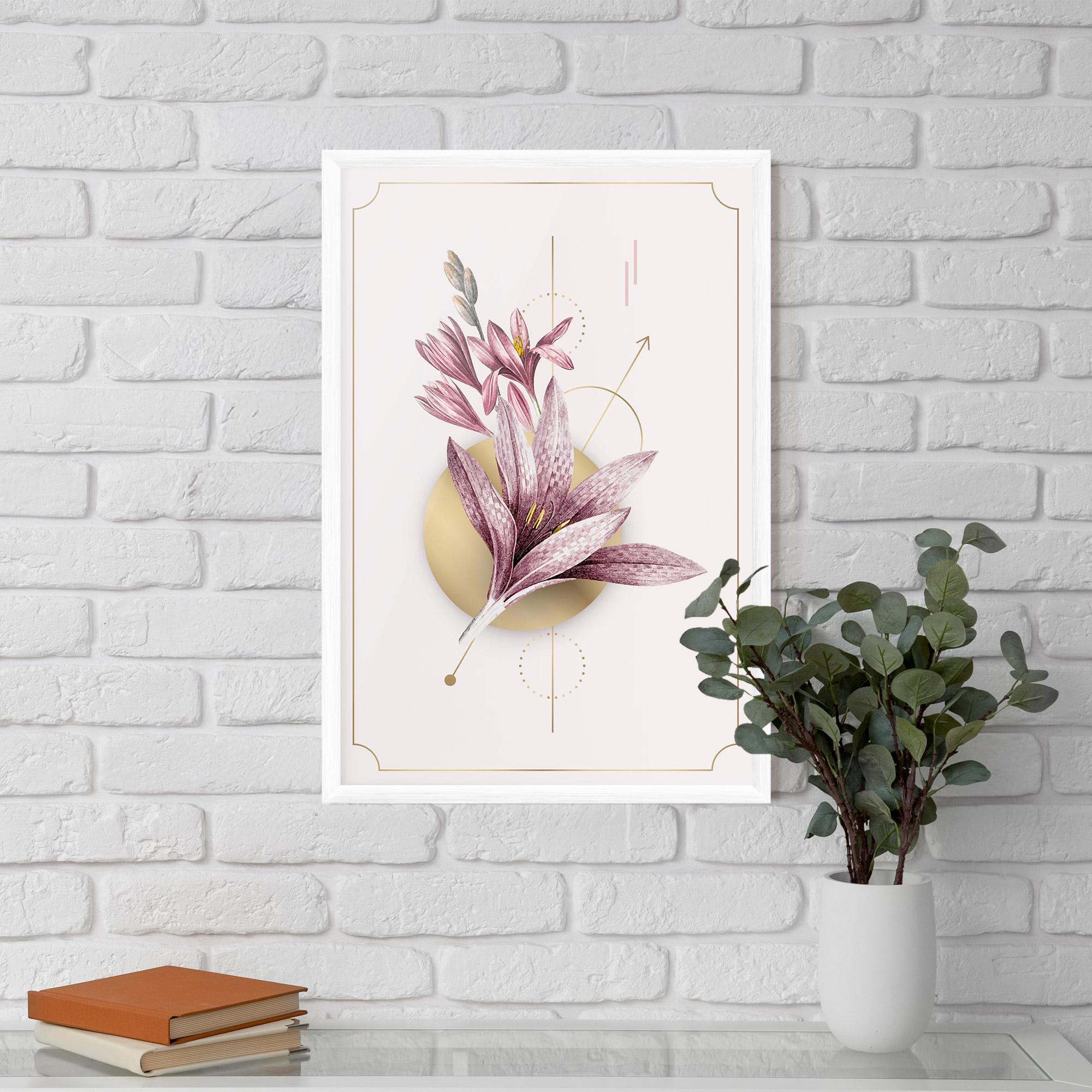Poster Înrămat Purple Gold Lily mockup 5