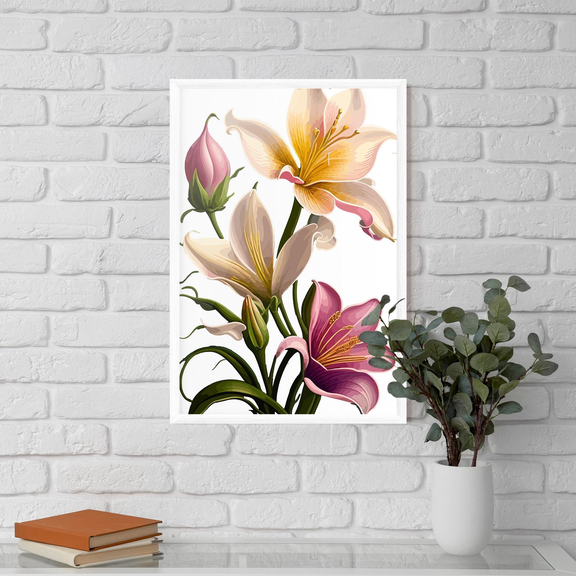 Poster Înrămat Purple White Lily mockup 5