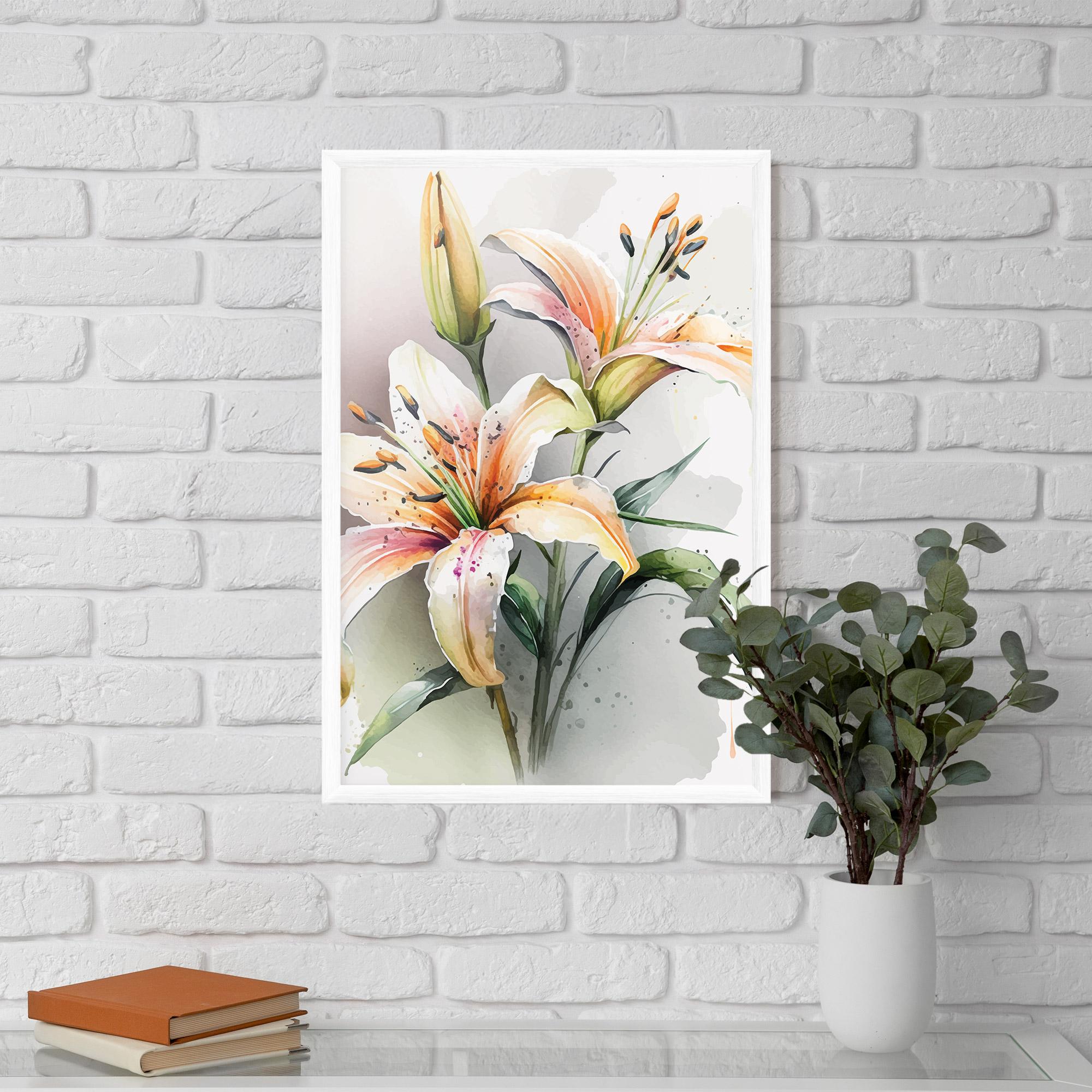 Poster Înrămat White Orange Lily mockup 5