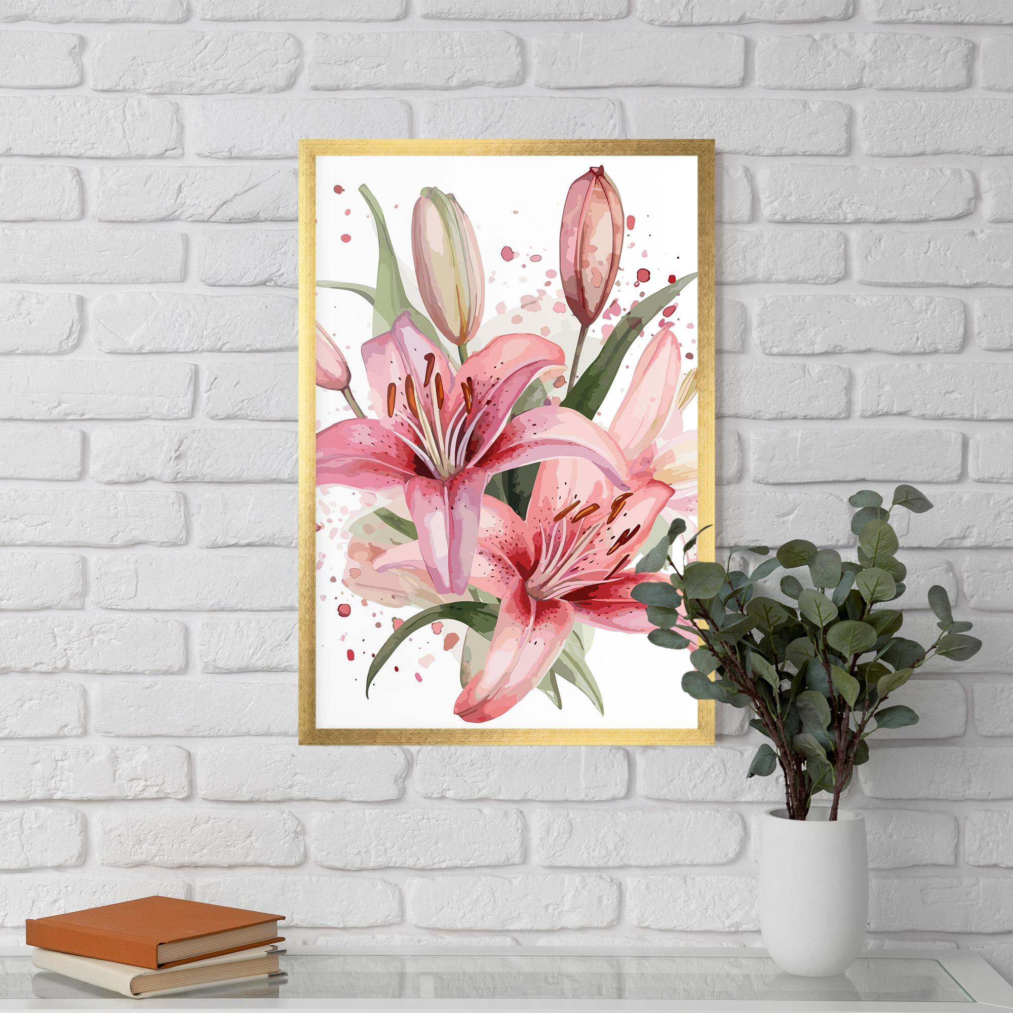 Poster Înrămat Beautiful Pink Lily mockup 5