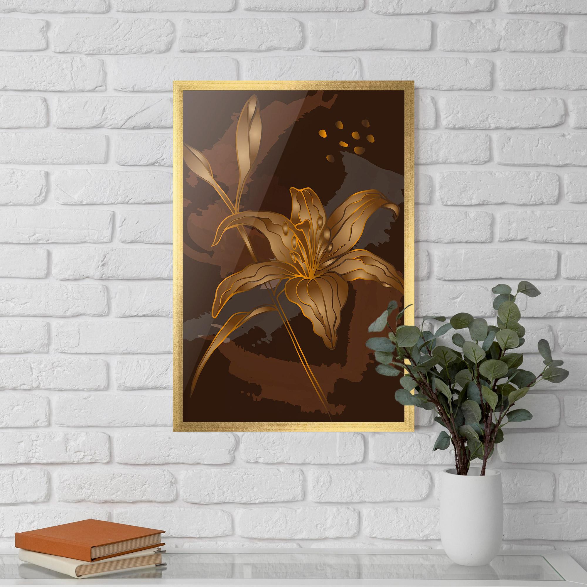 Poster Înrămat Gold Brown Lily mockup 5