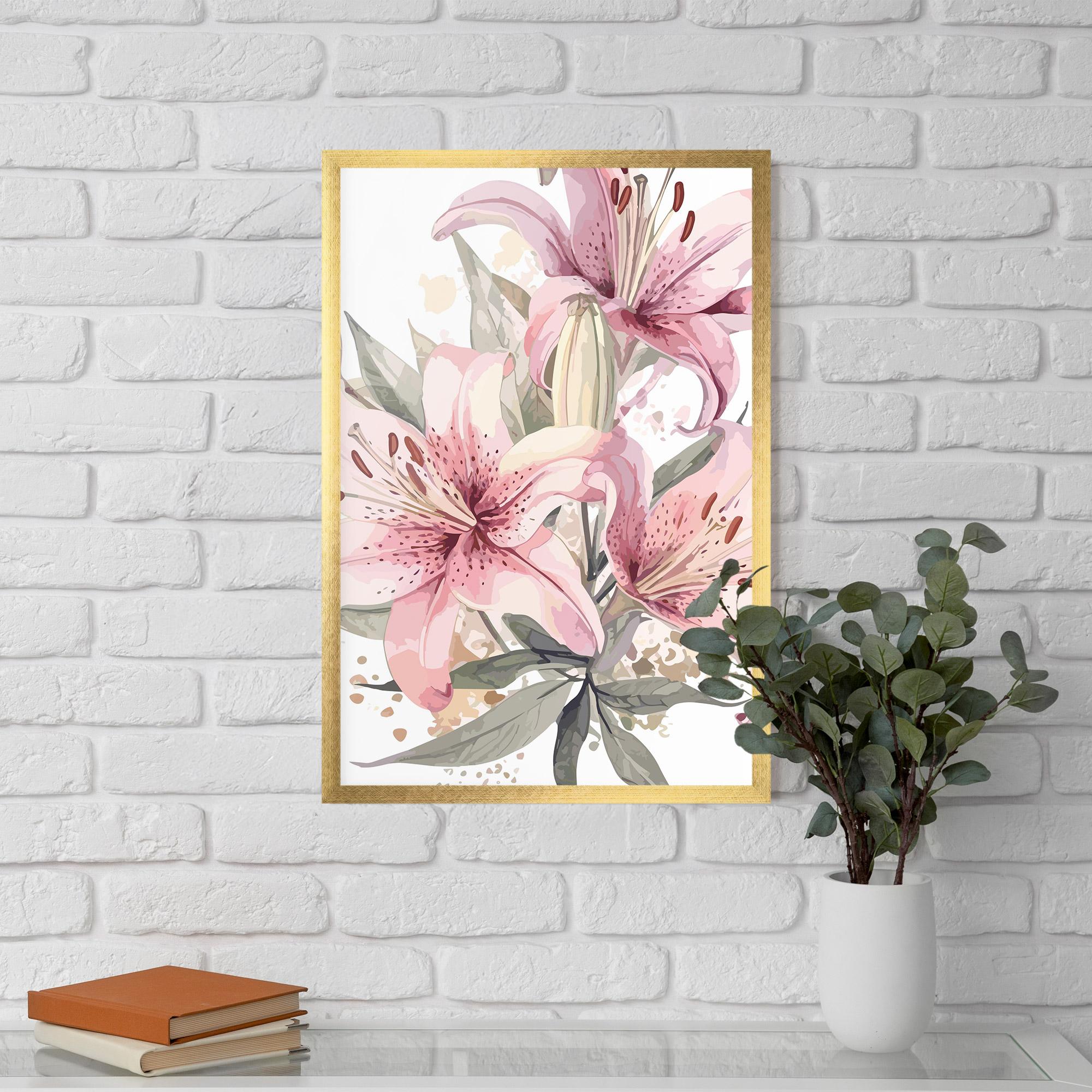 Poster Înrămat Light Pink Lily Art mockup 5