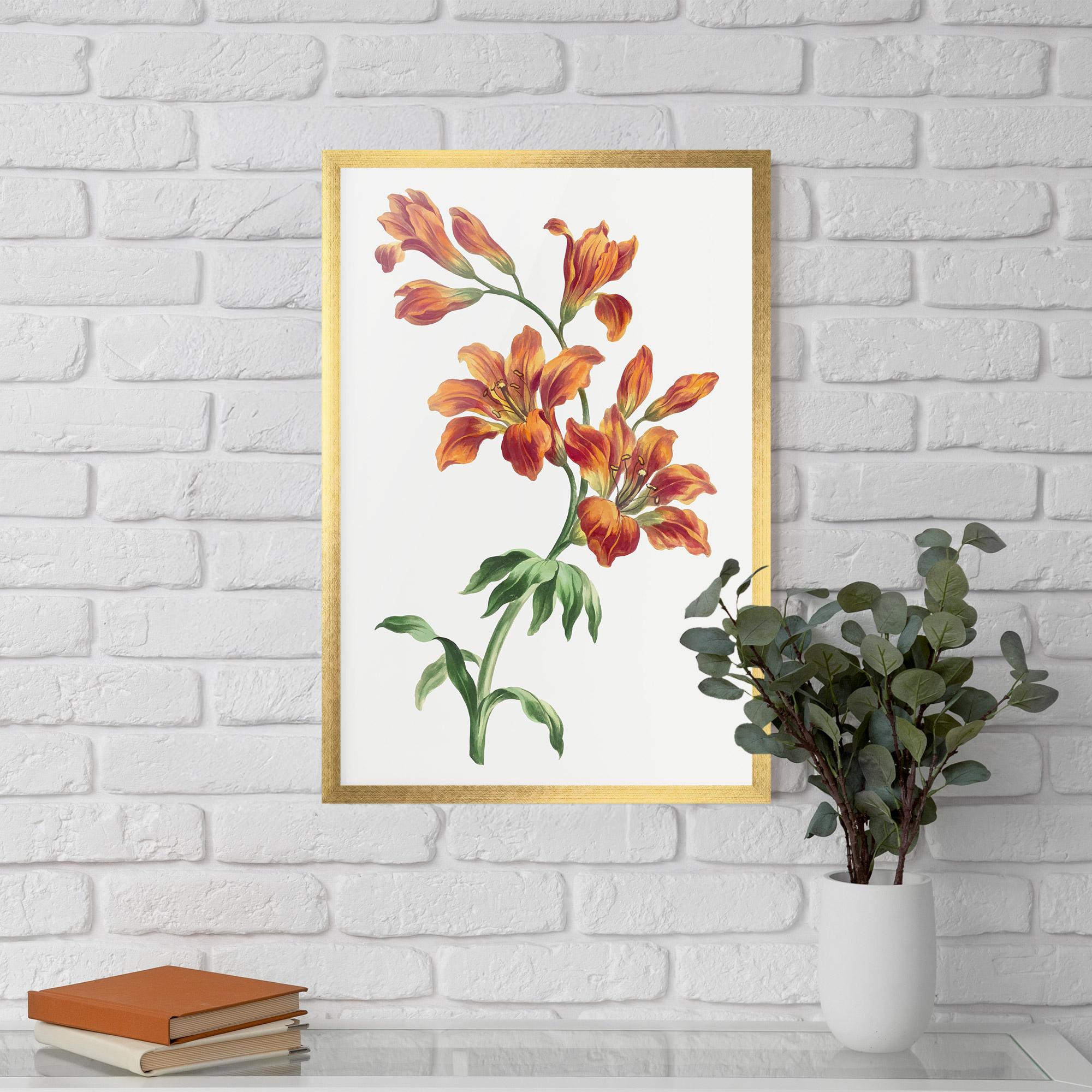 Poster Înrămat Orange Painted Lily mockup 5