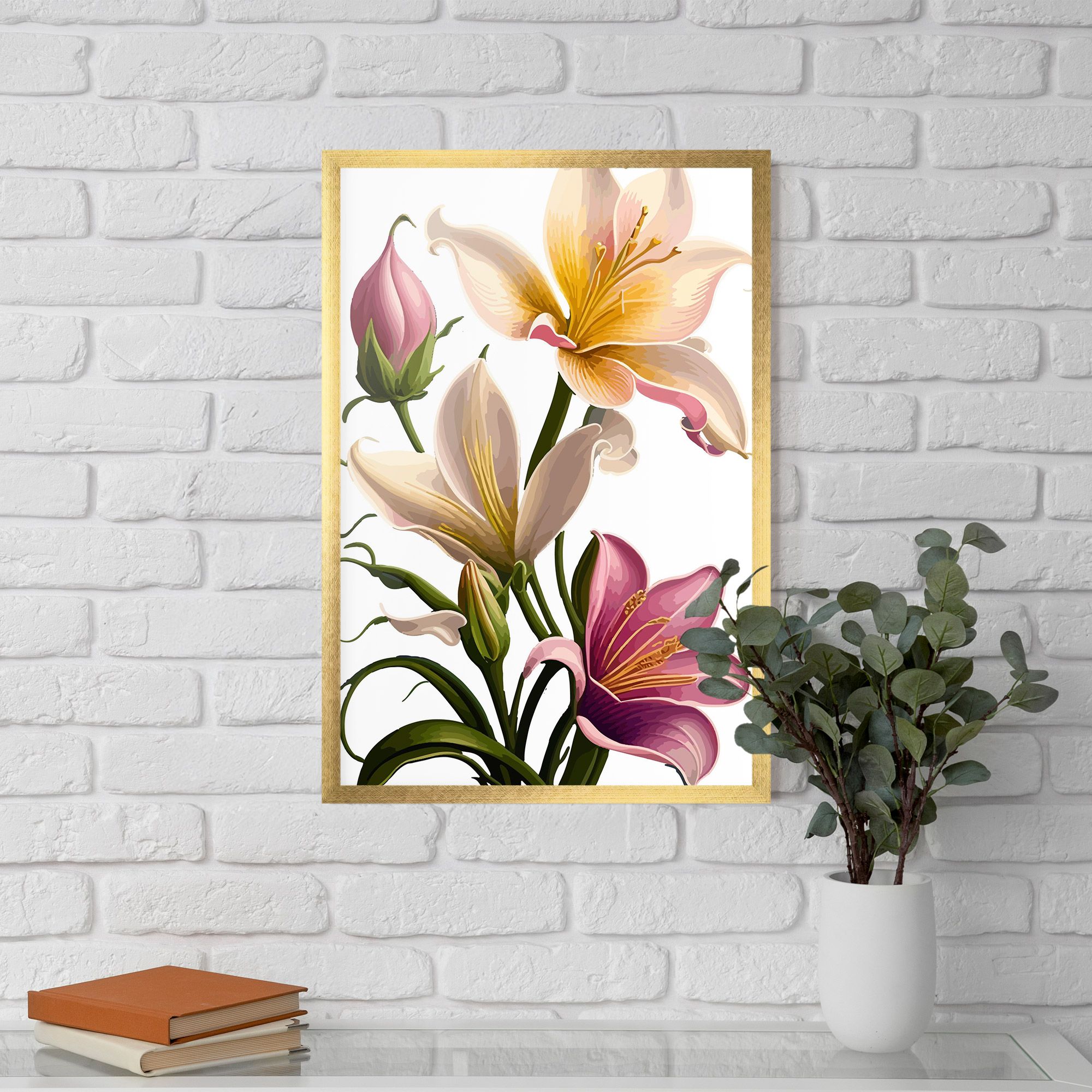 Purple White Lily mockup 5