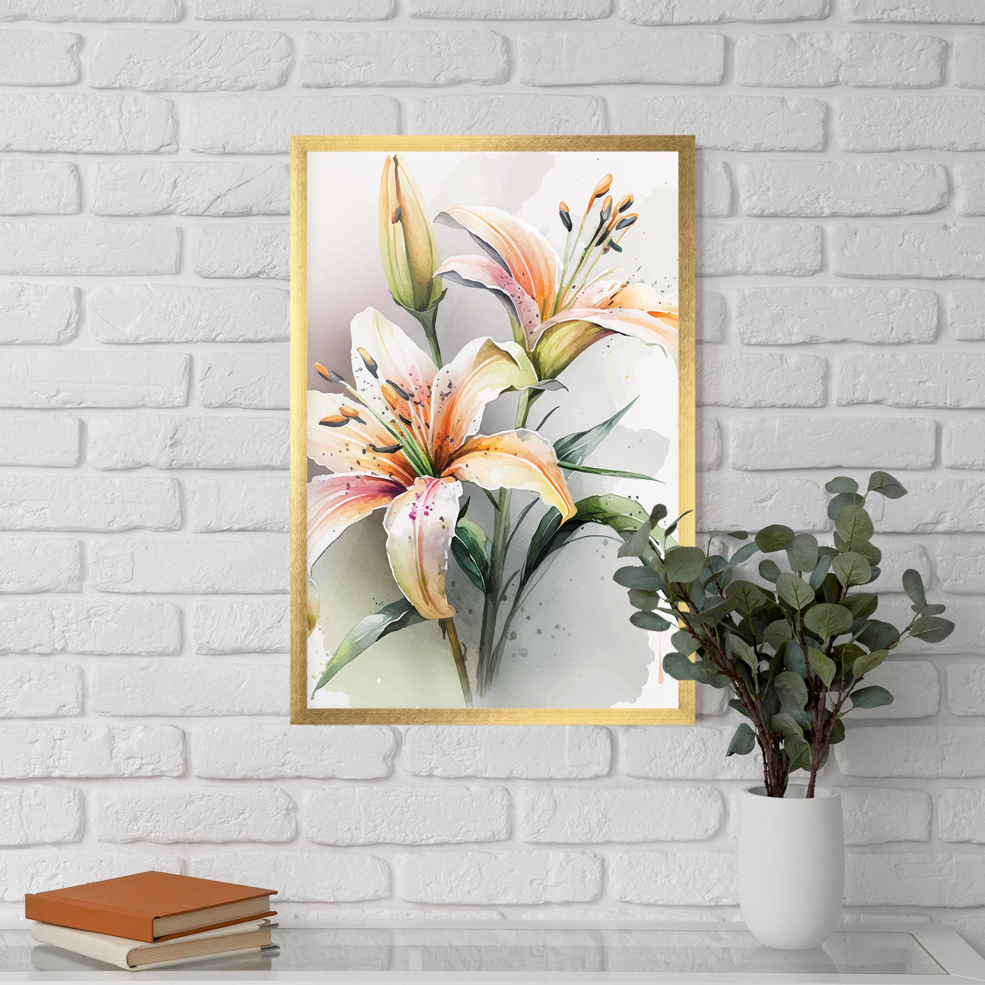 Poster Înrămat White Orange Lily mockup 5