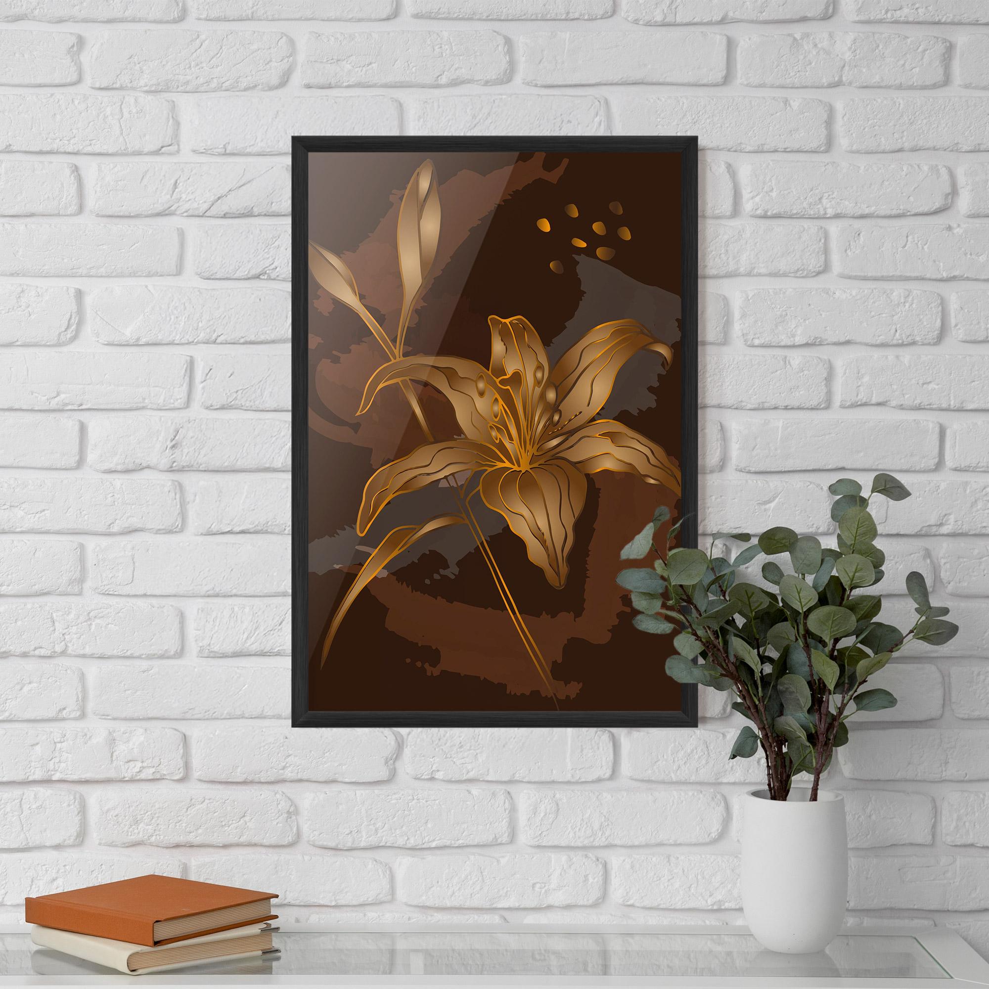 Poster Înrămat Gold Brown Lily mockup 5