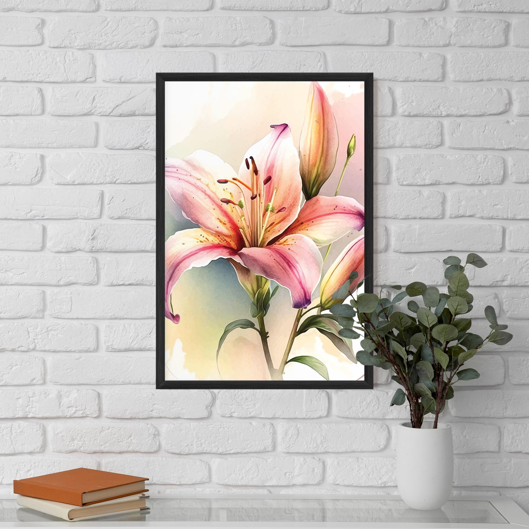 Poster Înrămat Pink Orange Lily mockup 5